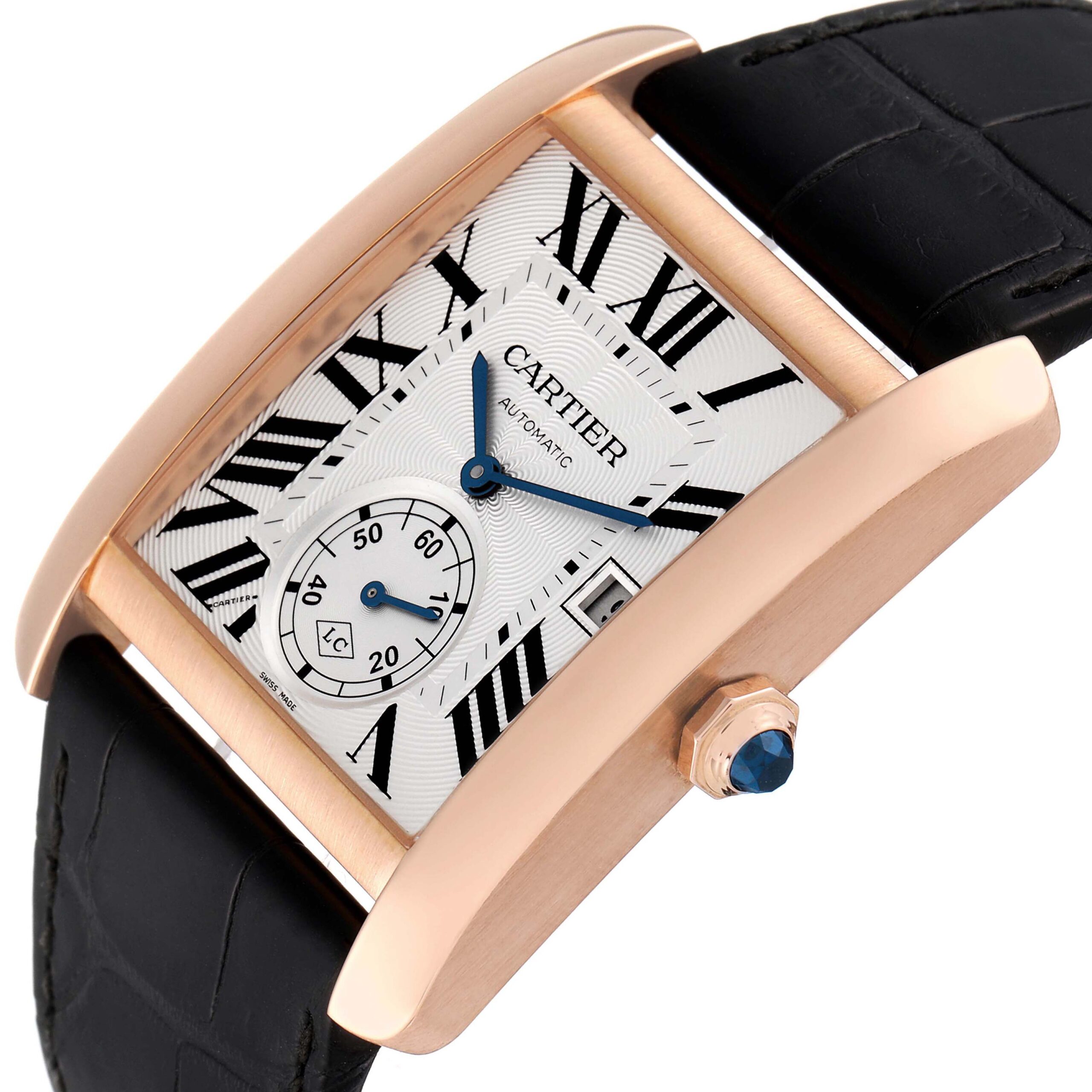 Cartier Tank MC Rose Collaborateur Gold Silver Dial Mens Watch W5330001