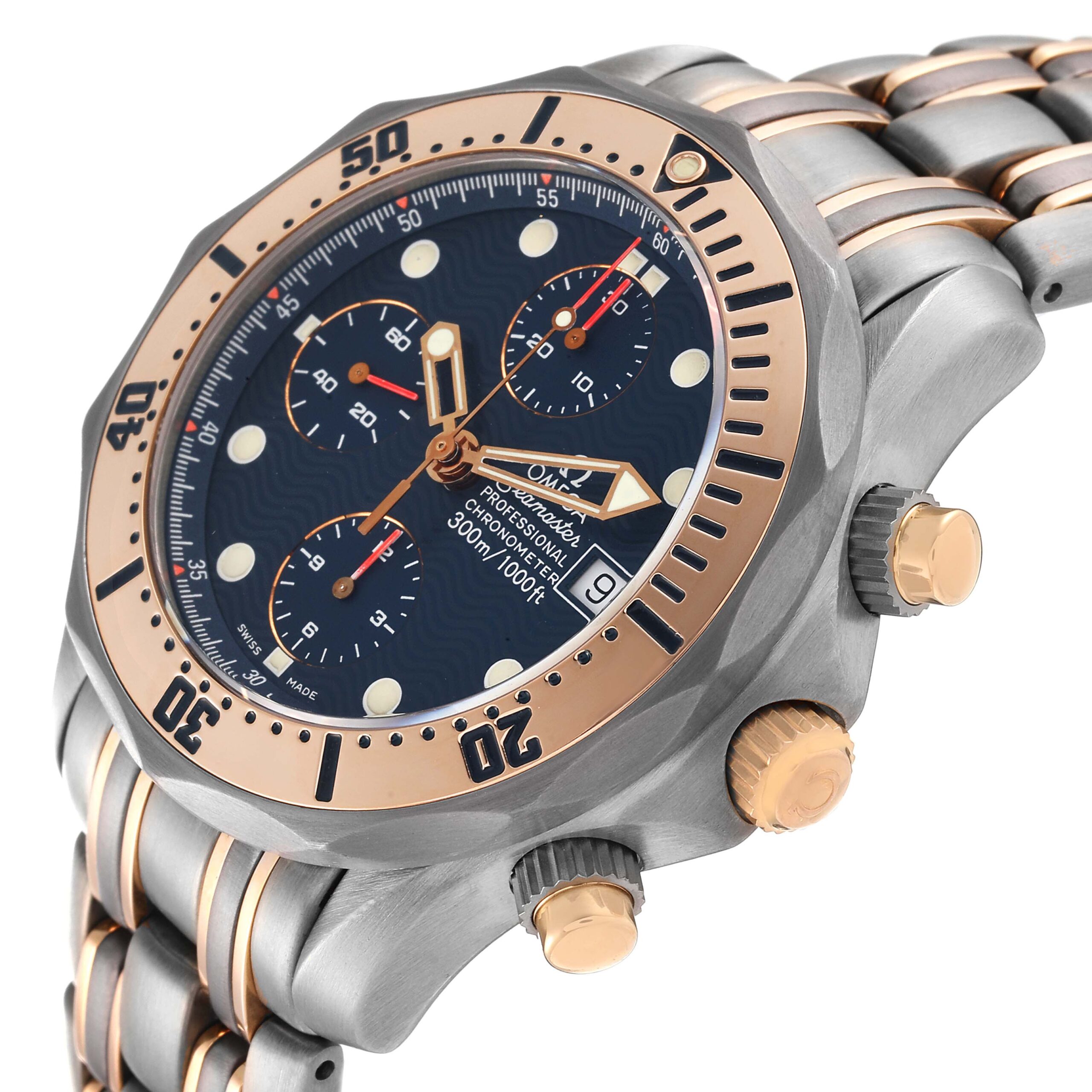 Omega Seamaster 41mm Titanium Rose Gold Mens Watch 2296.80.00