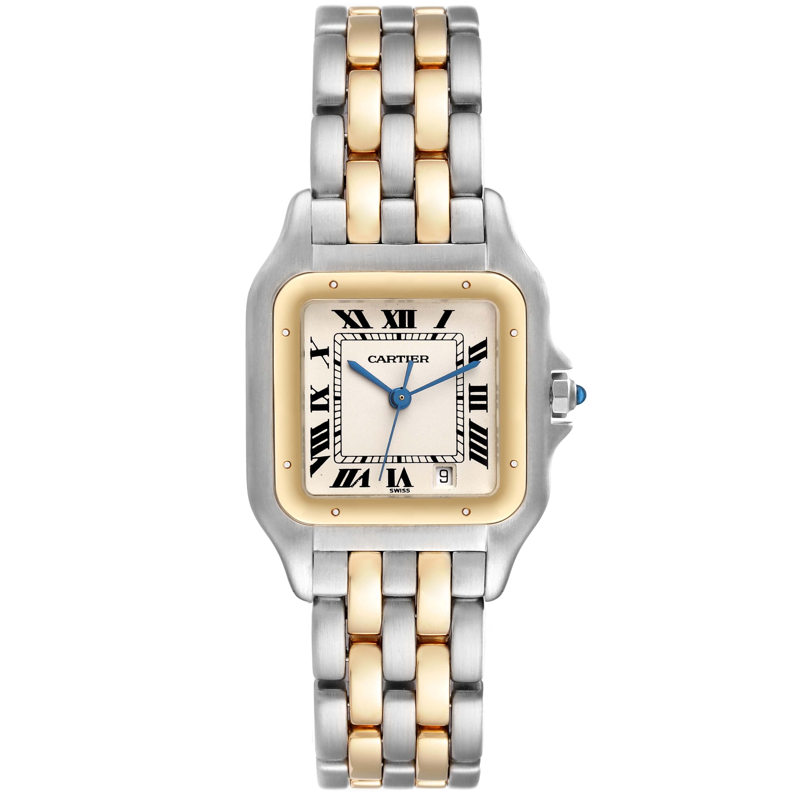 Cartier Panthere Large Steel 18K Yellow Gold Two Row Watch W25028B6