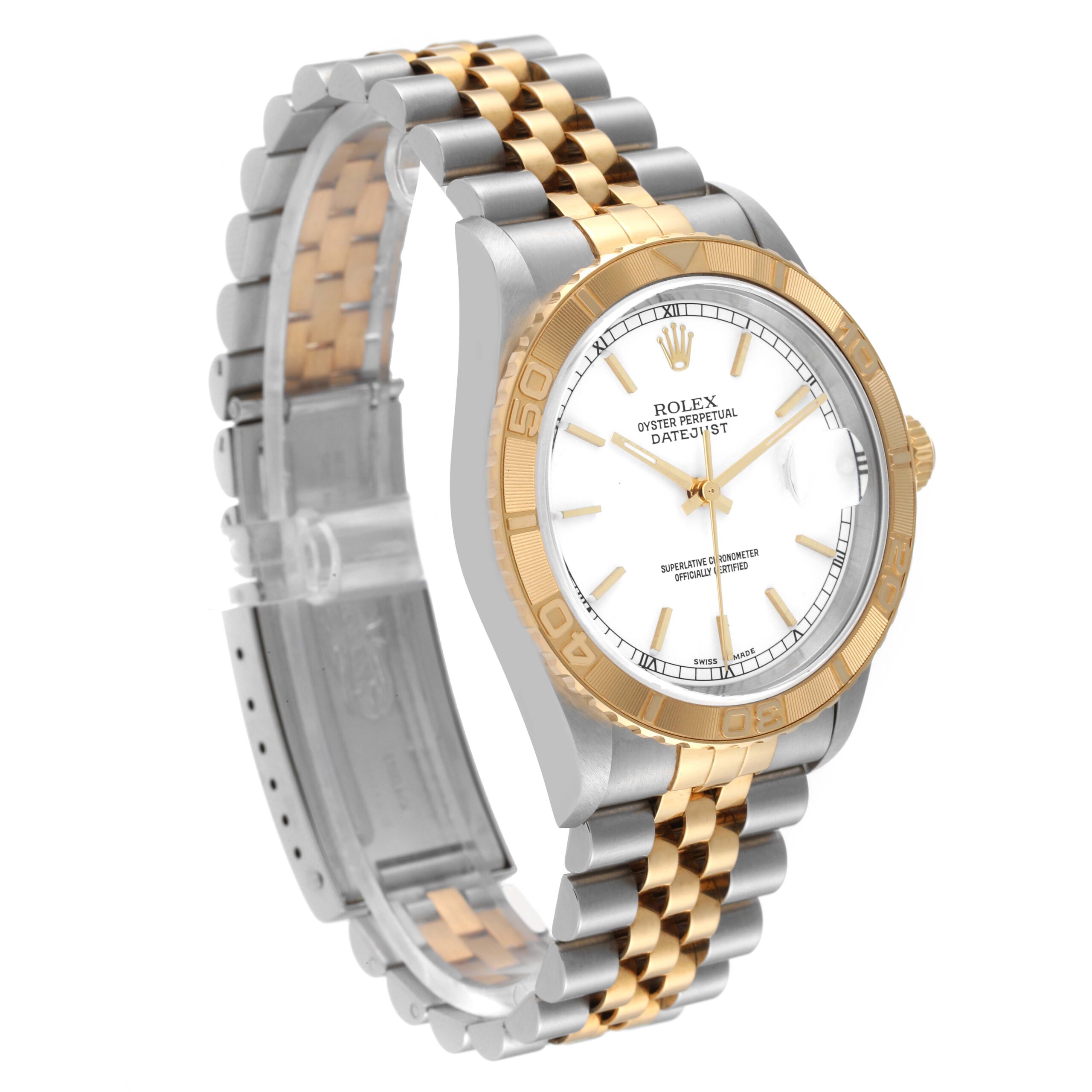 Rolex Datejust Turnograph Steel Yellow Gold Mens Watch 16263