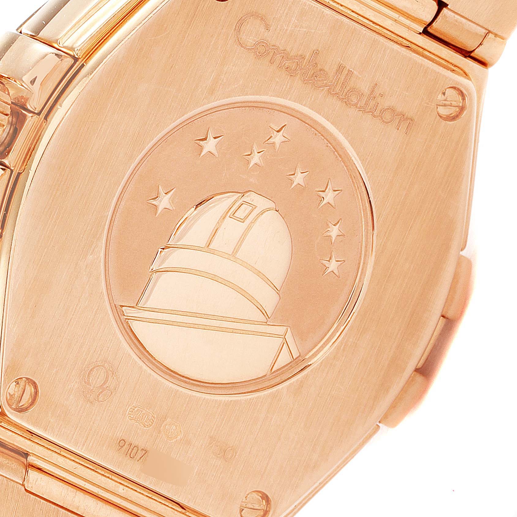Omega Constellation Rose Gold Mother of Pearl Diamond Ladies Watch 123.55.27.60.55.005