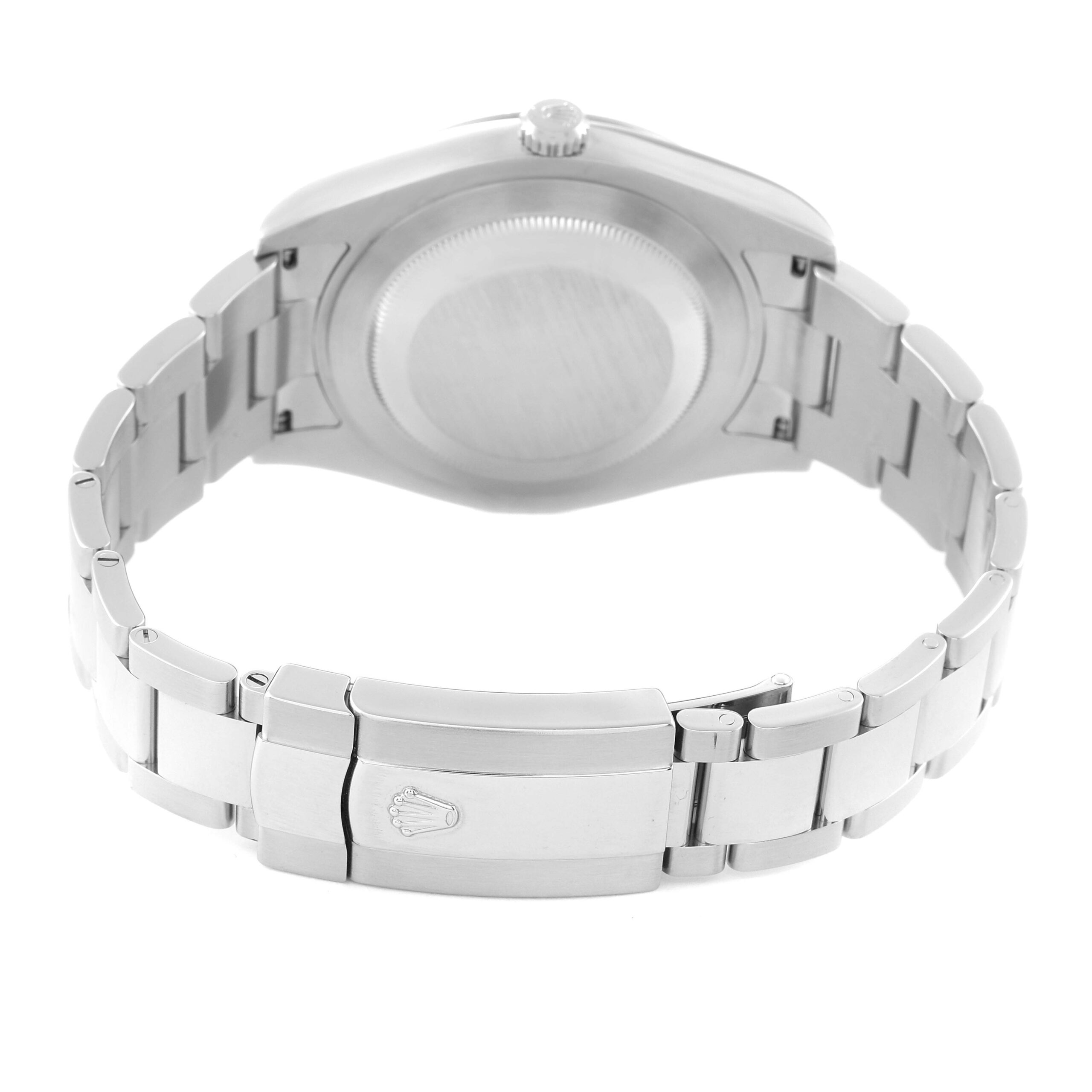 Rolex Datejust II Steel White Gold Blue Roman Dial Mens Watch 116334 Box Card