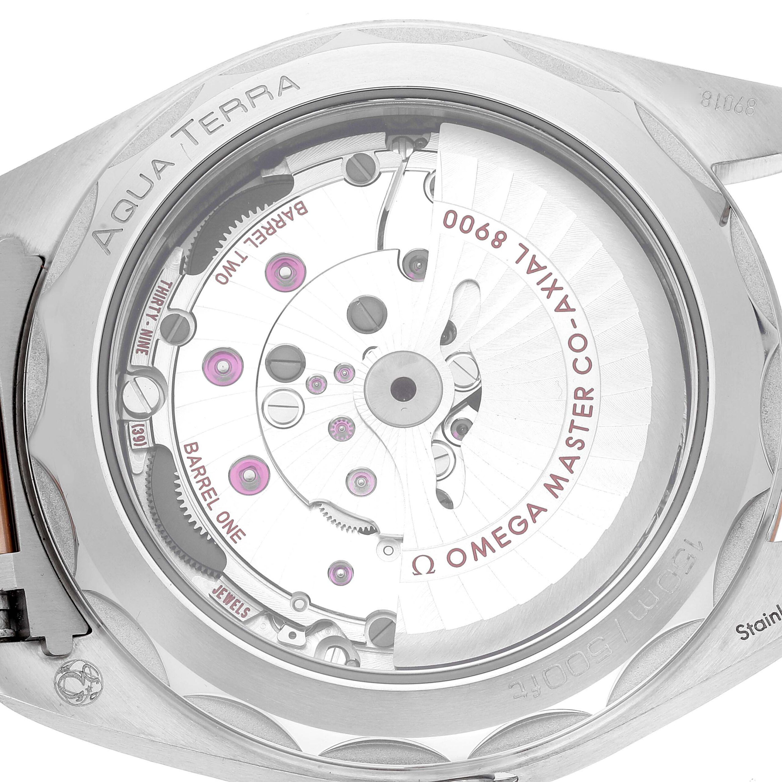 Omega Aqua Terra 41 Steel Rose Gold Mens Watch 220.20.41.21.06.001 Box Card