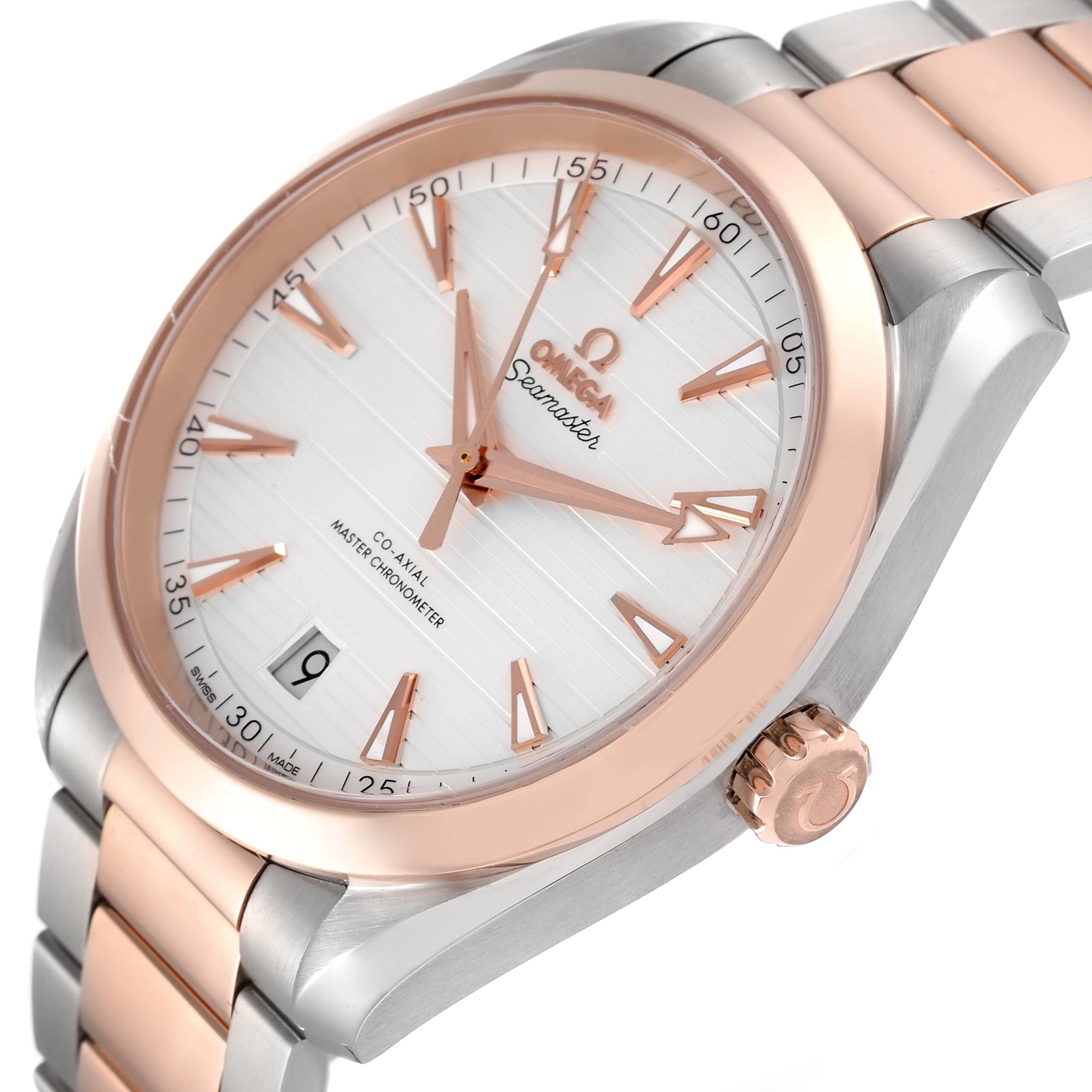 Omega Aqua Terra 41 Steel Rose Gold Mens Watch 220.20.41.21.02.001 Box Card