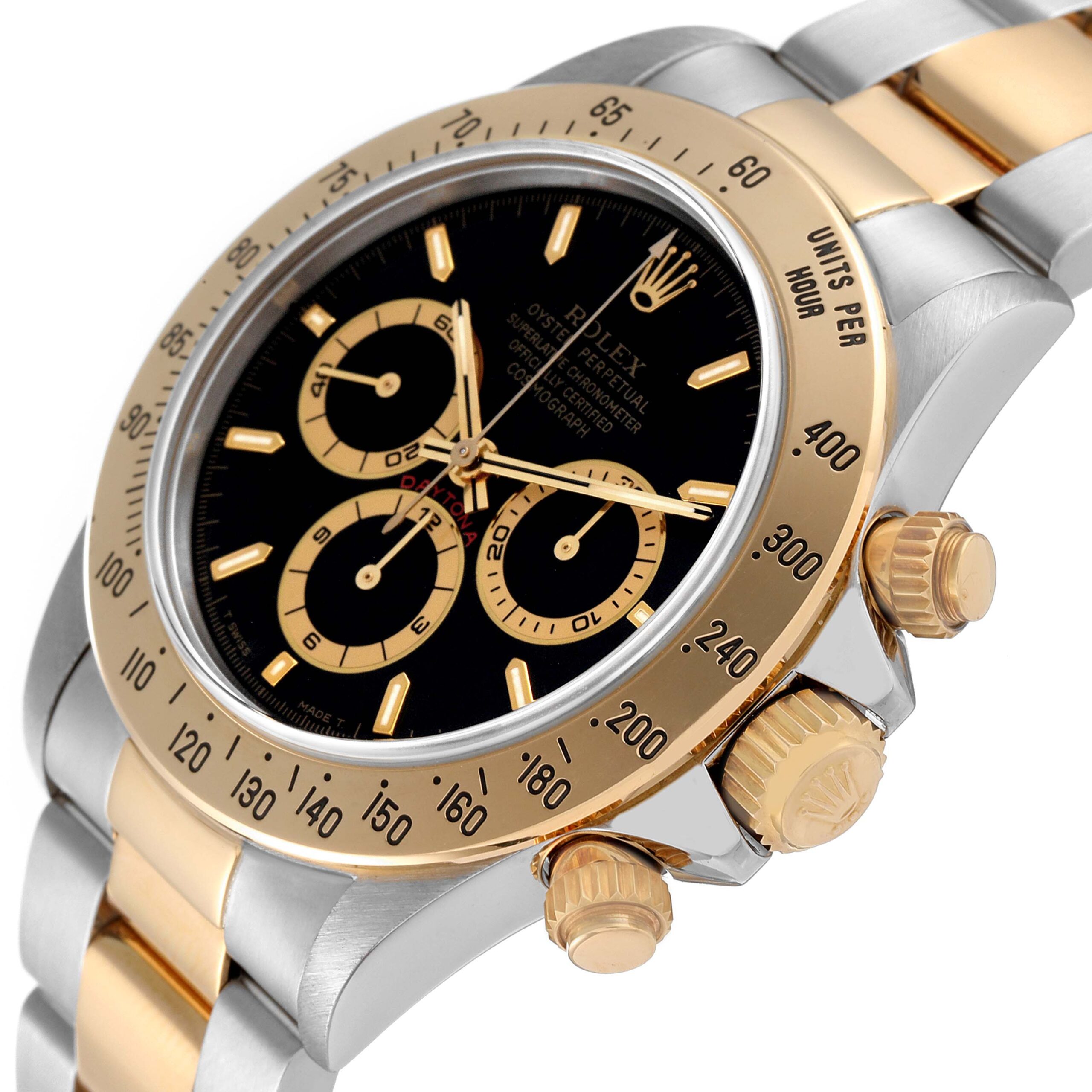 Rolex Daytona Steel Yellow Gold Black Dial Mens Watch 16523