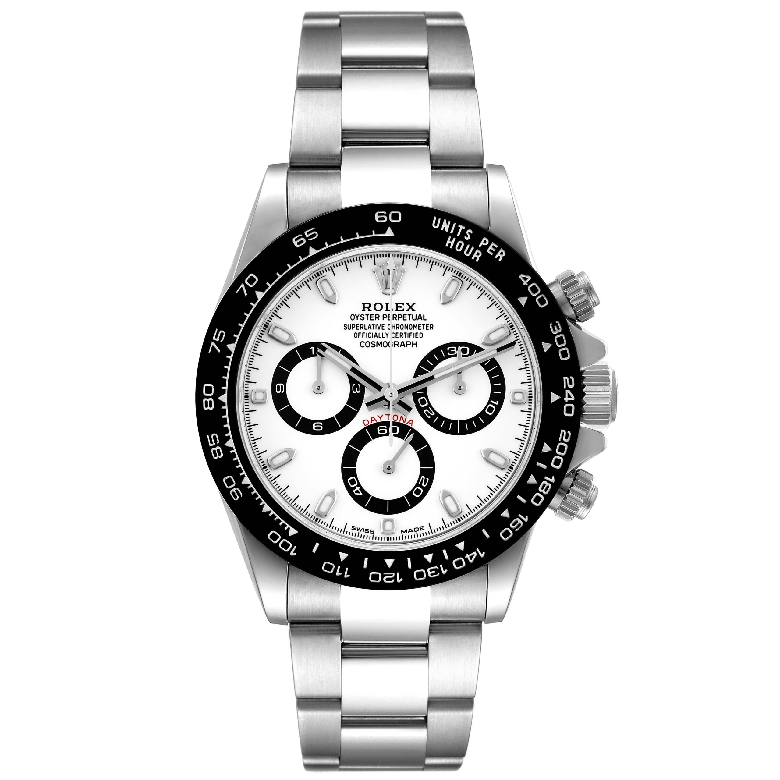 Rolex Daytona Ceramic Bezel White Panda Dial Steel Mens Watch 116500 Box Card