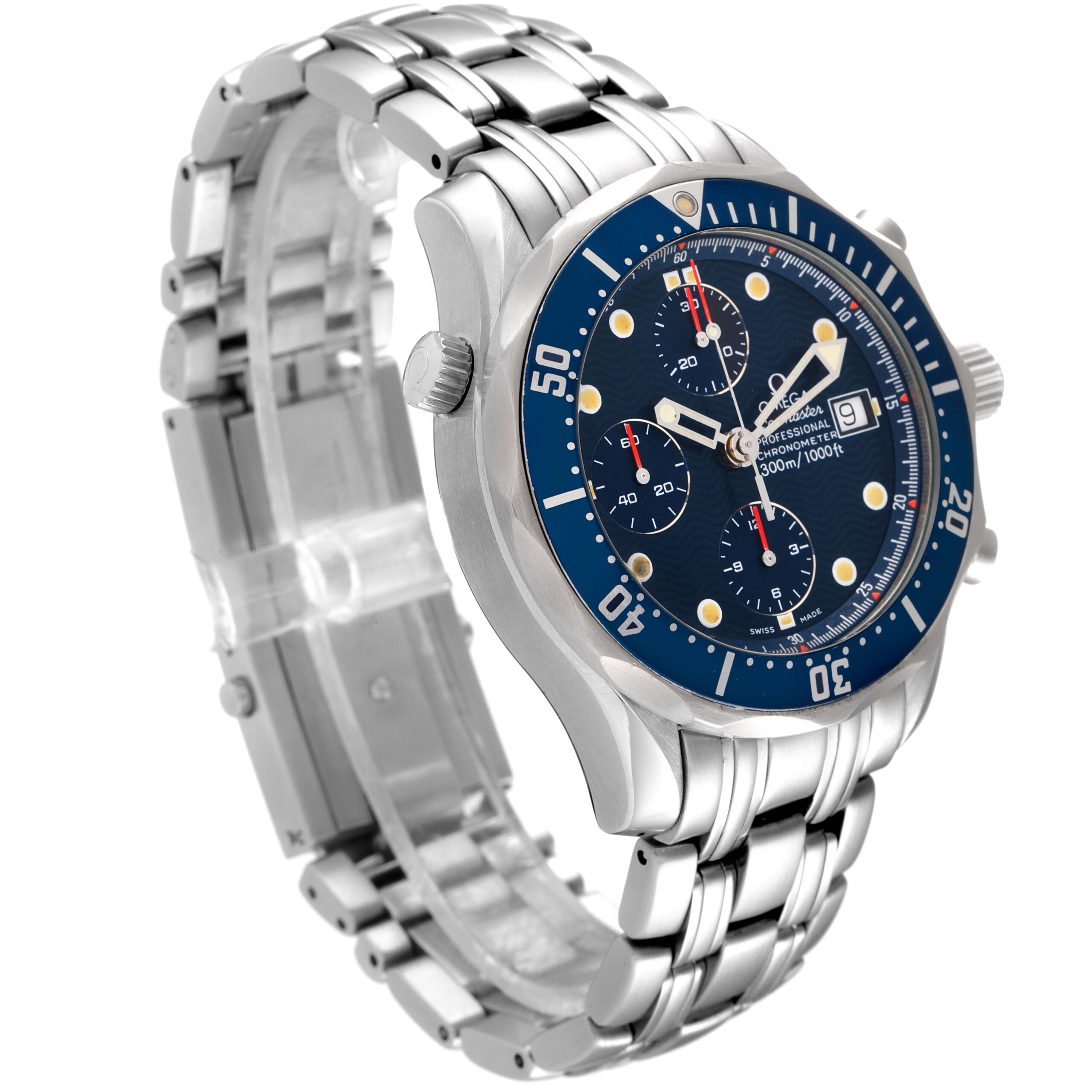 Omega Seamaster Bond Chronograph Blue Dial Steel Mens Watch 2599.80.00