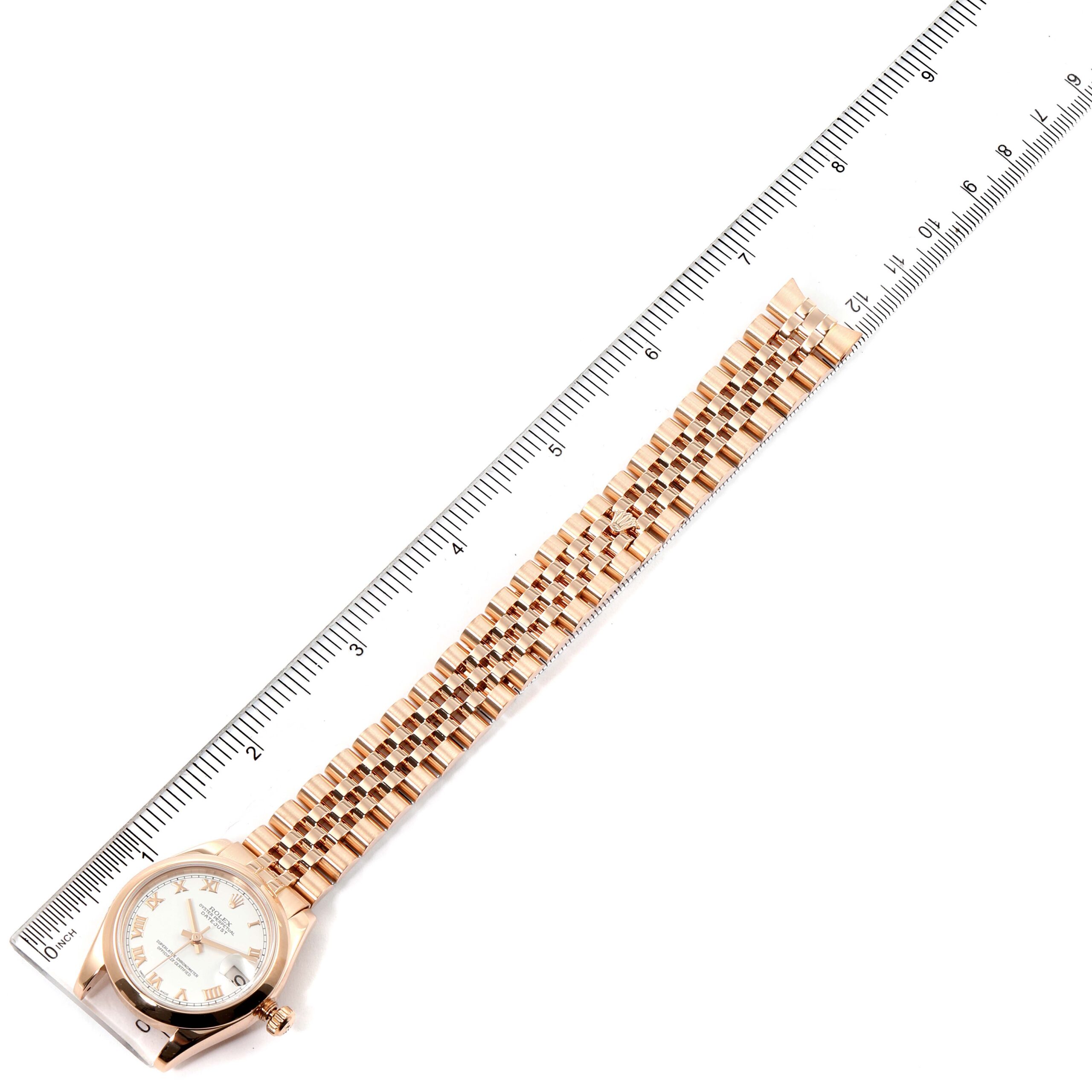 Rolex President Midsize 31 White Dial Rose Gold Ladies Watch 178245