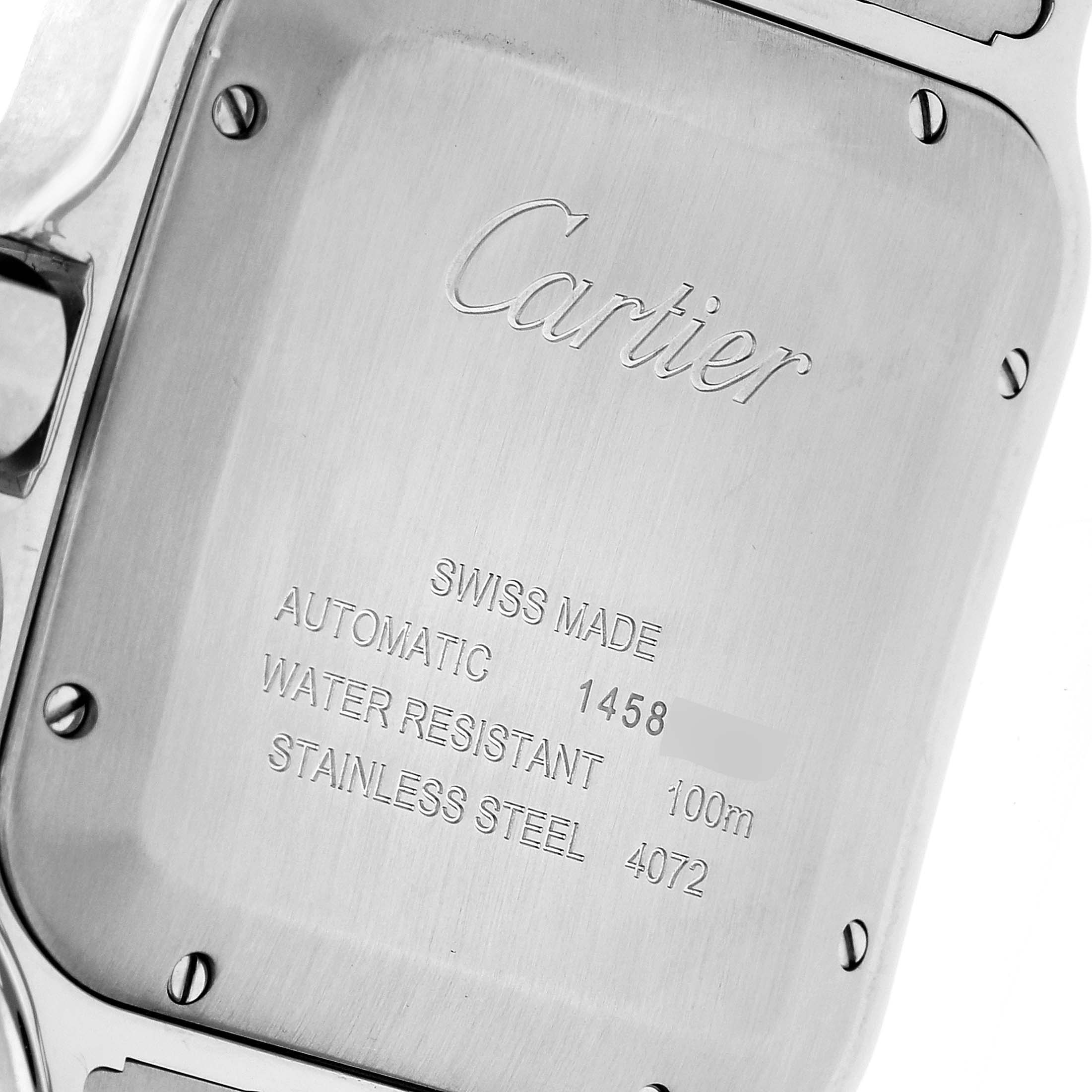 Cartier Santos Stainless Steel DLC Grey Dial Mens Watch WSSA0037 Unworn