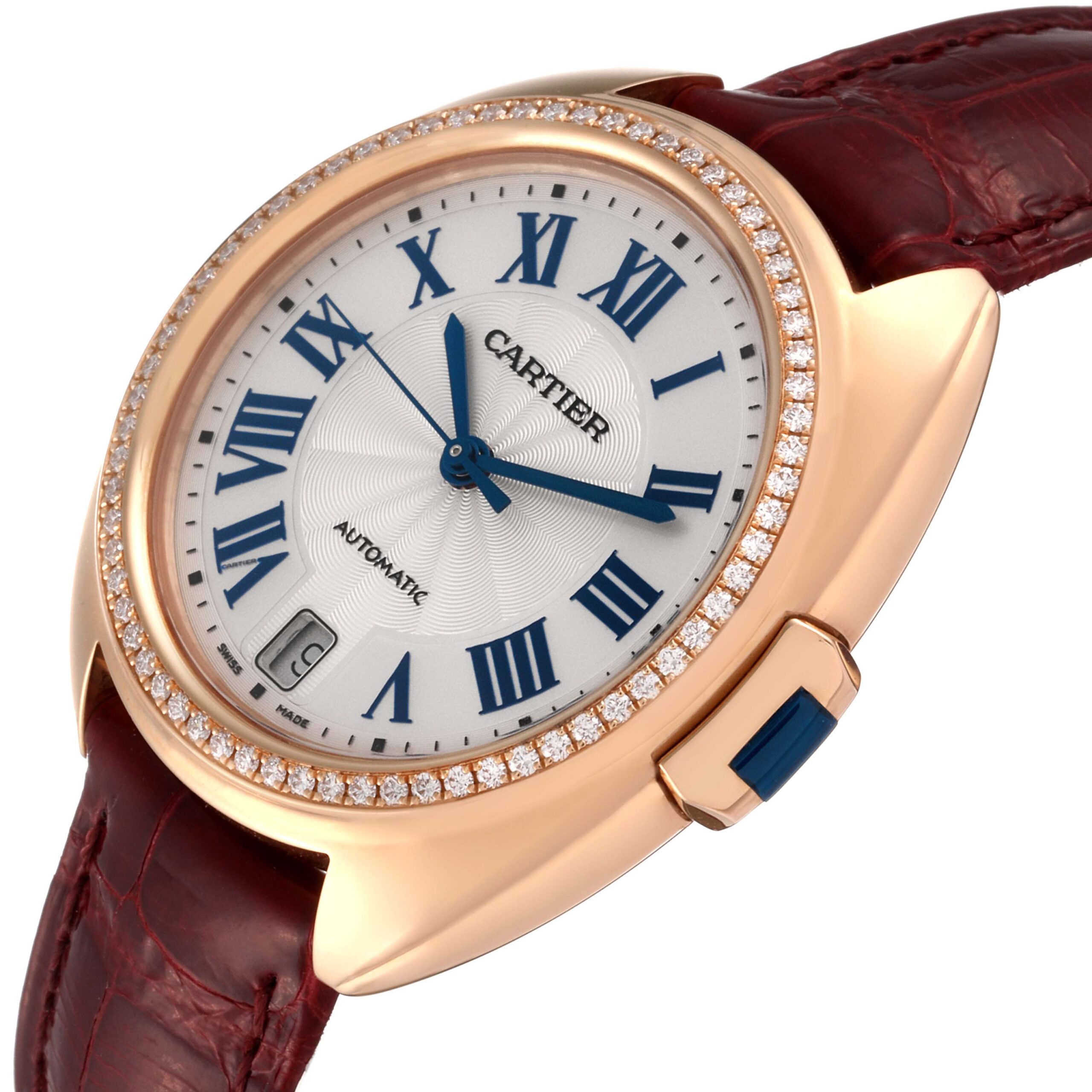 Cartier Cle 18K Rose Gold Diamond Automatic Ladies Watch WJCL0013