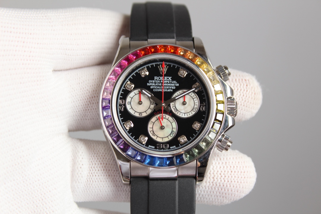 Rolex Daytona Blue Dial White Gold Chronograph Mens Watch 116509 Box Card