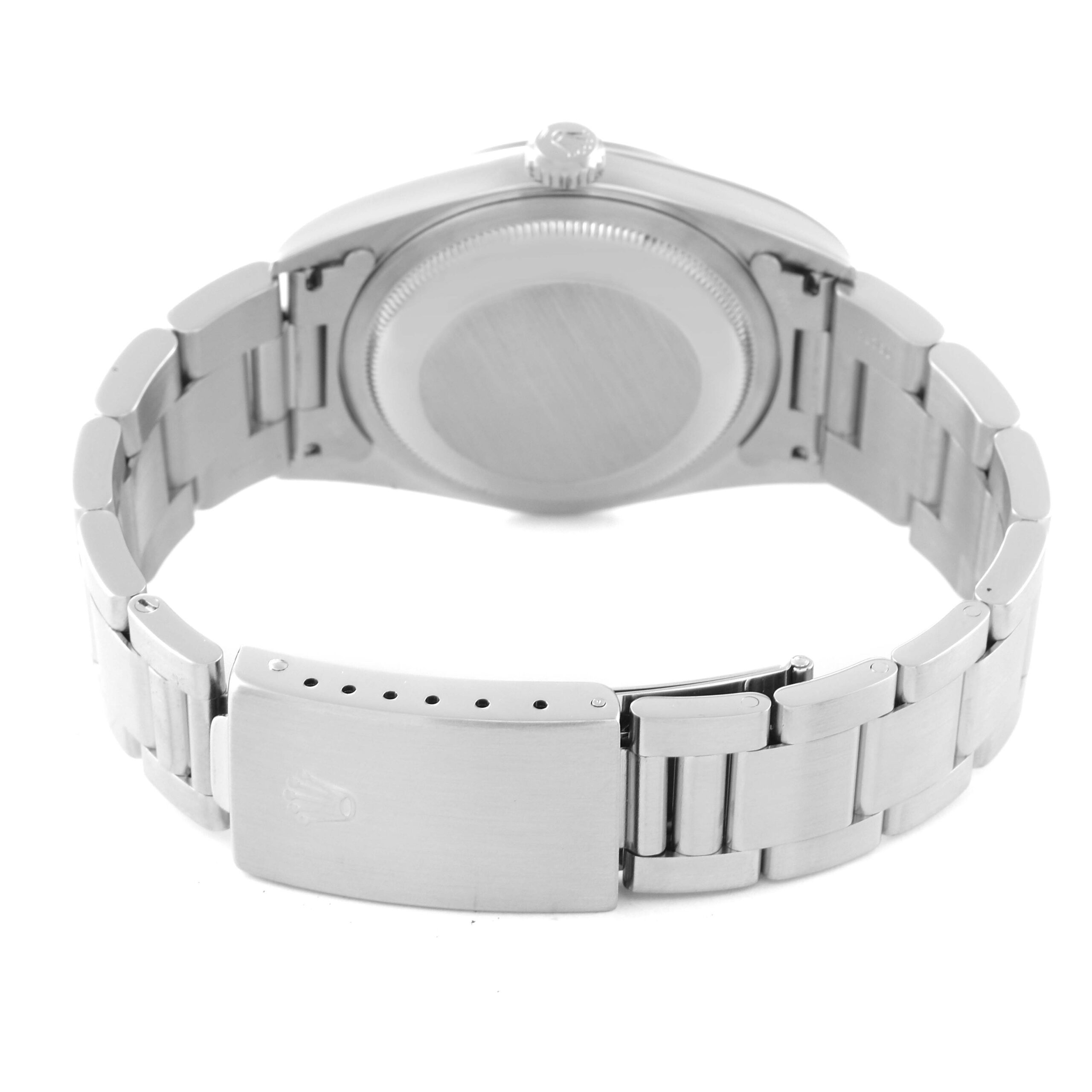 Rolex Datejust Black Dial Smooth Bezel Steel Mens Watch 16200 Box Papers