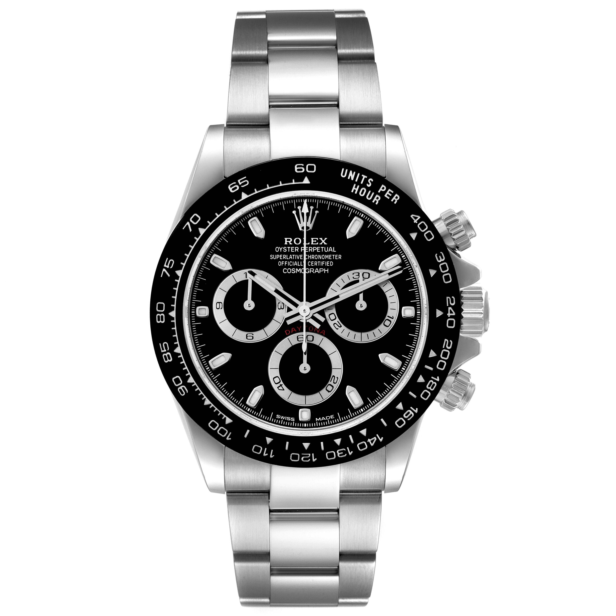 Rolex Cosmograph Daytona Ceramic Bezel Black Dial Mens Watch 116500 Box Card