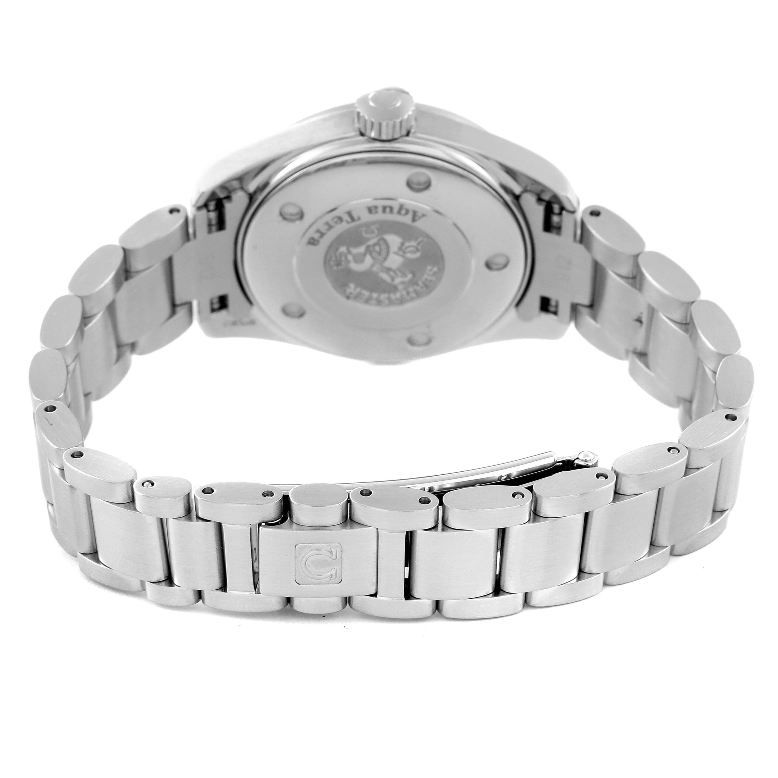 Omega Seamaster Aqua Terra Mother of Pearl Diamond Steel Ladies Watch 2579.75.00 Box Card