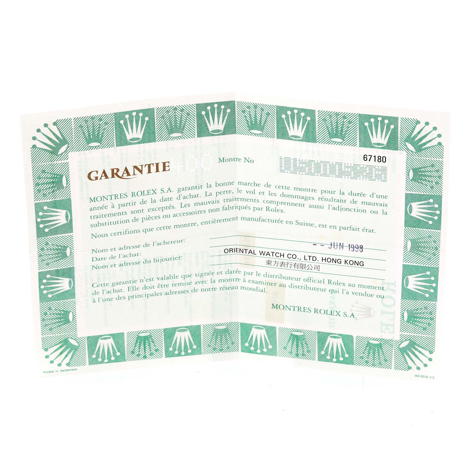 Rolex Oyster Perpetual Steel Black Dial Ladies Watch 67180 Box Papers