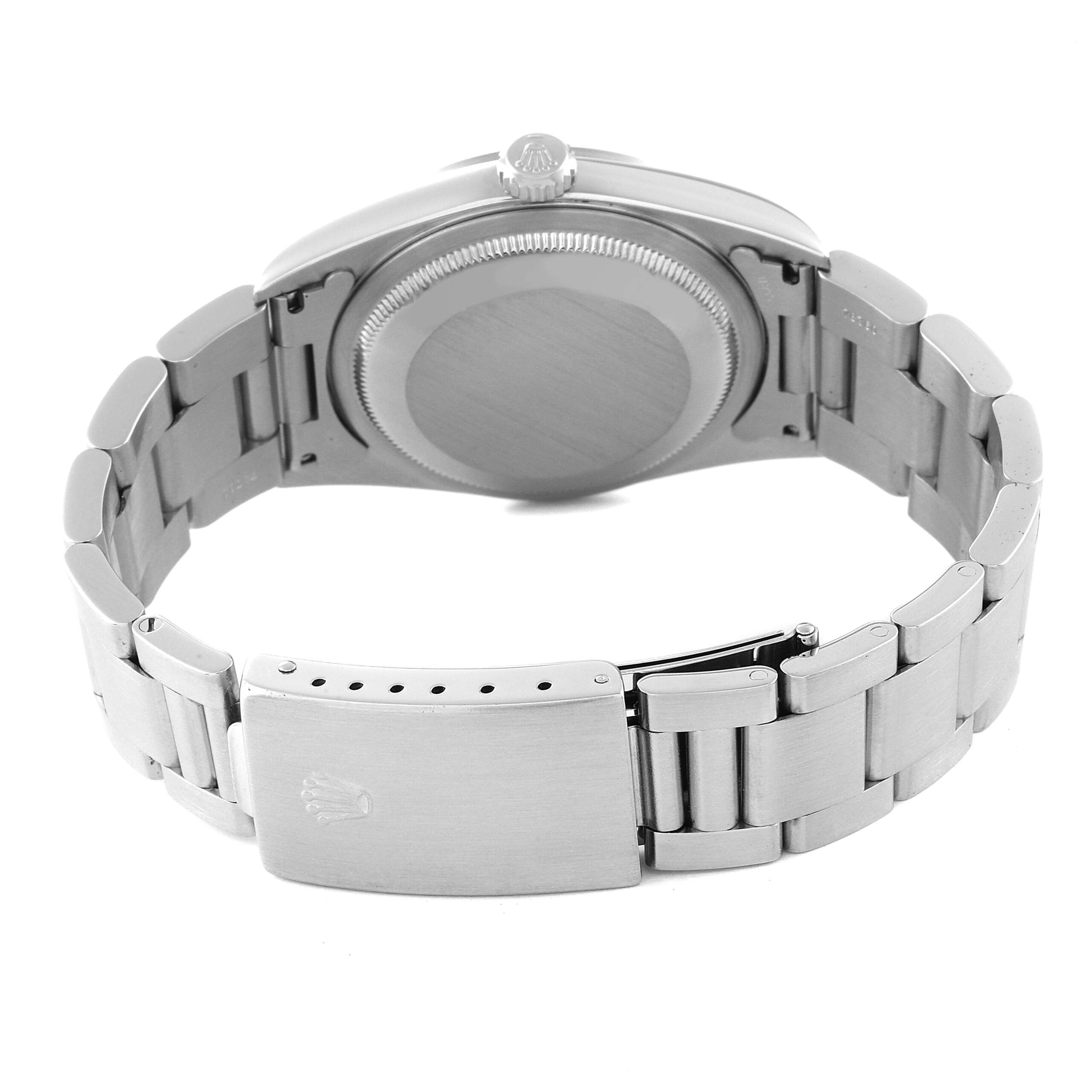 Rolex Datejust Blue Dial Smooth Bezel Steel Mens Watch 16200 Box Papers