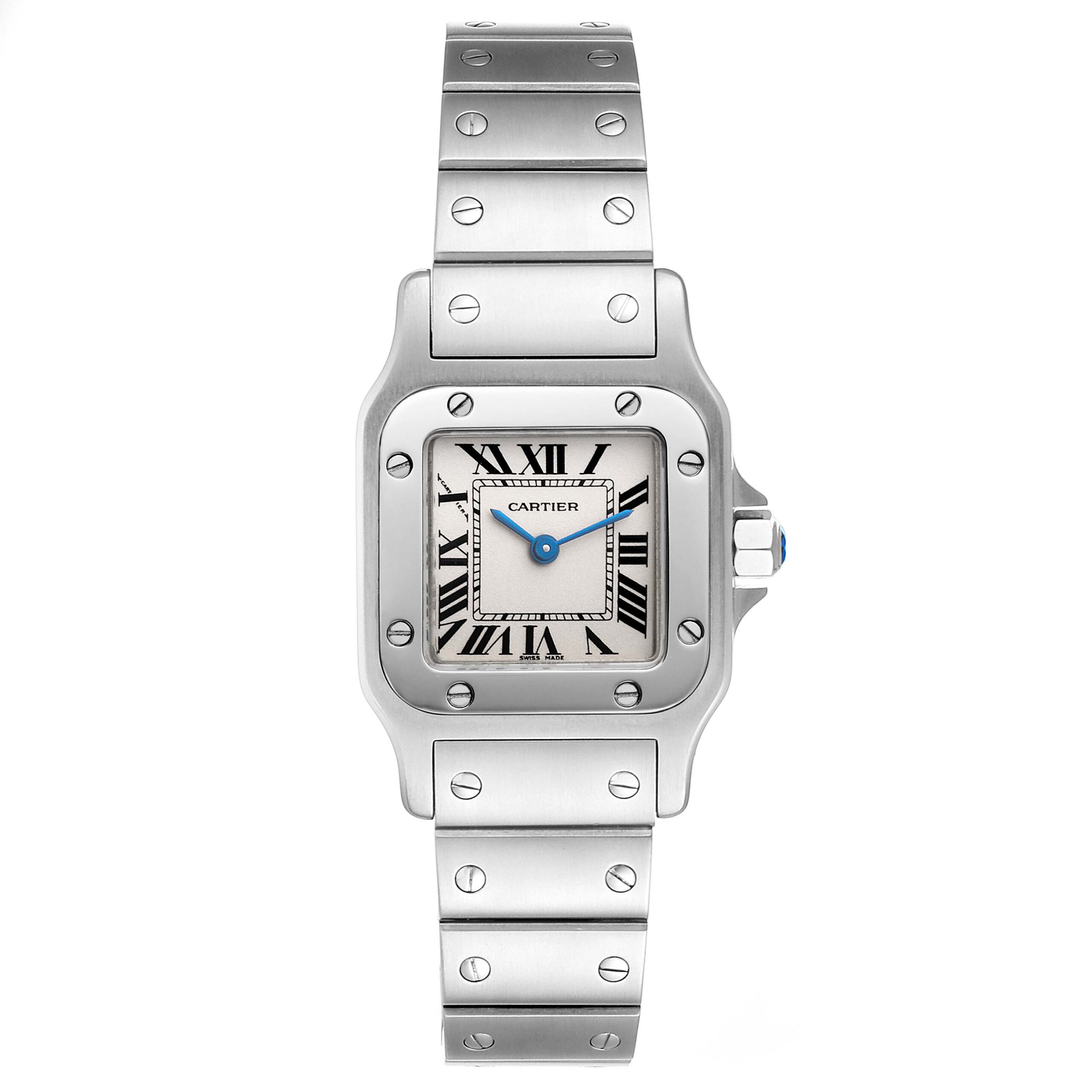 Cartier Santos Galbee Silver Dial Small Steel Ladies Watch W20056D6