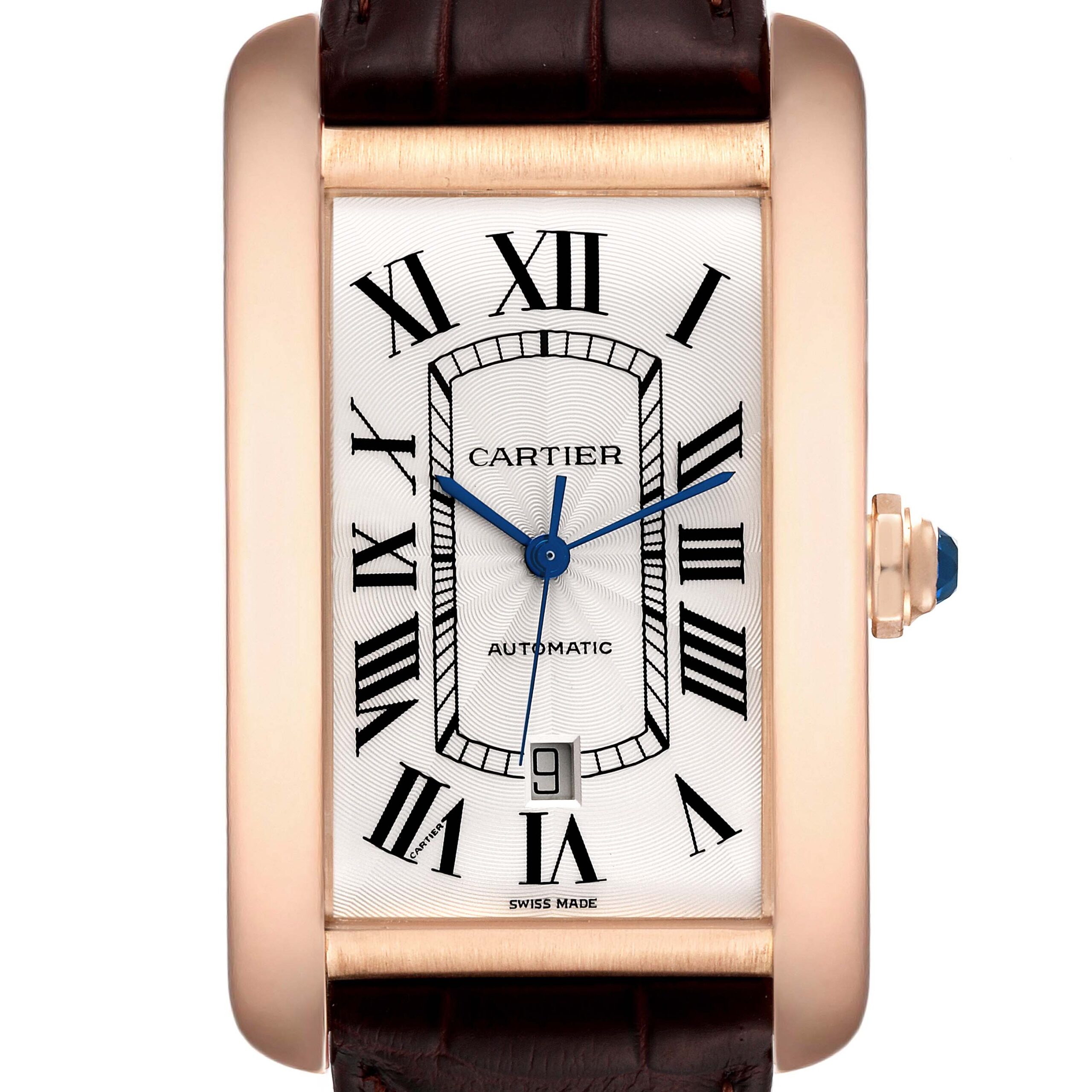 Cartier Tank Americaine XL Rose Gold Automatic Mens Watch W2609856