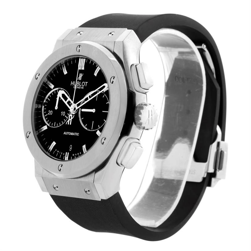 Hublot Classic Fusion Black Dial Rubber Titanium Watch 521.NX.1170.RX