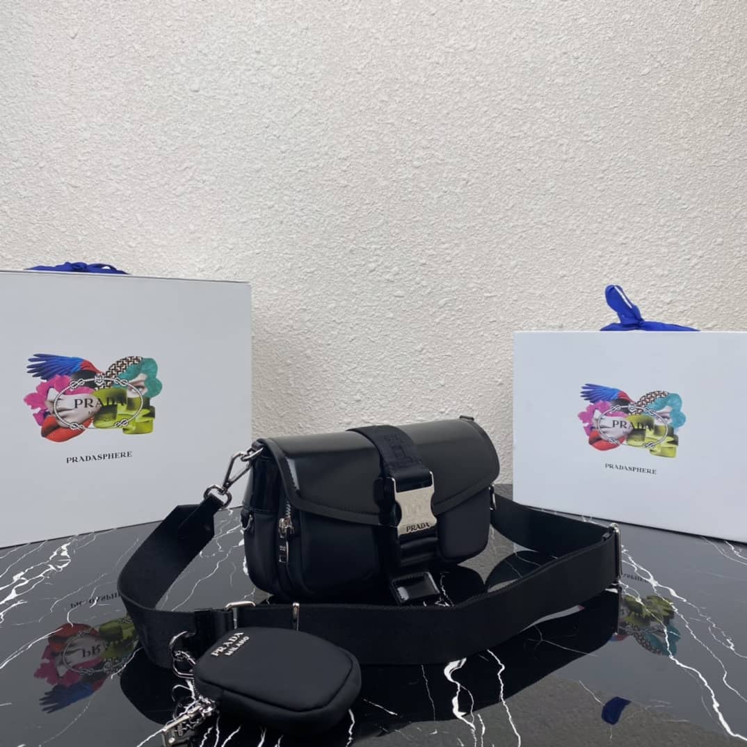 Prada Pocket Nylon And Brushed Leather Replica Bag