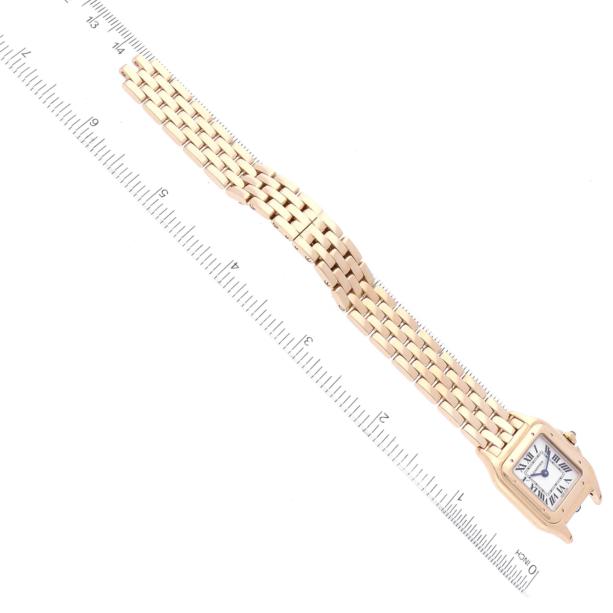 Cartier Panthere Small Yellow Gold Silver Dial Ladies Watch WGPN0008 Box Papers