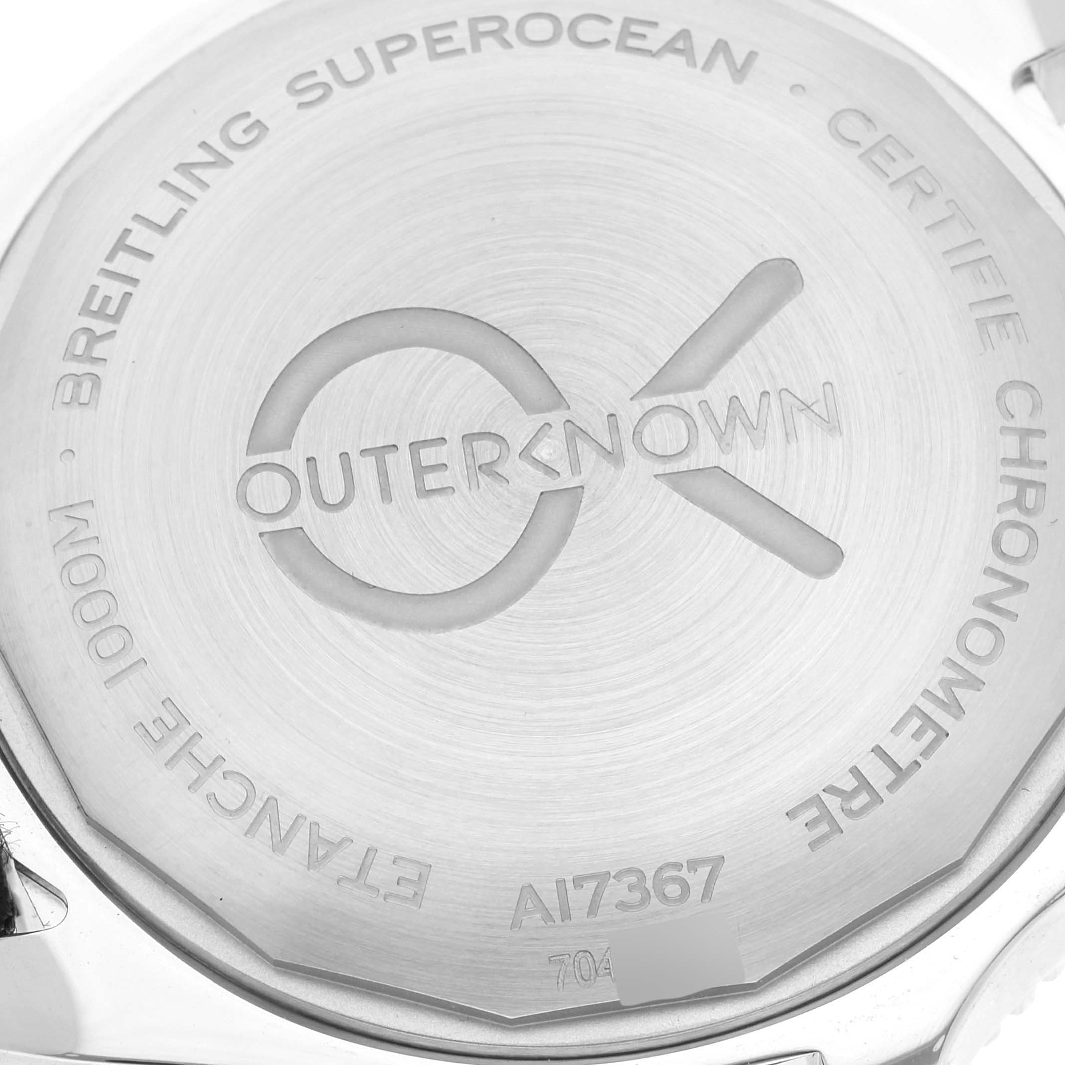 Breitling Superocean 44 Outerknown Green Dial Steel Mens Watch A17367 Box Card