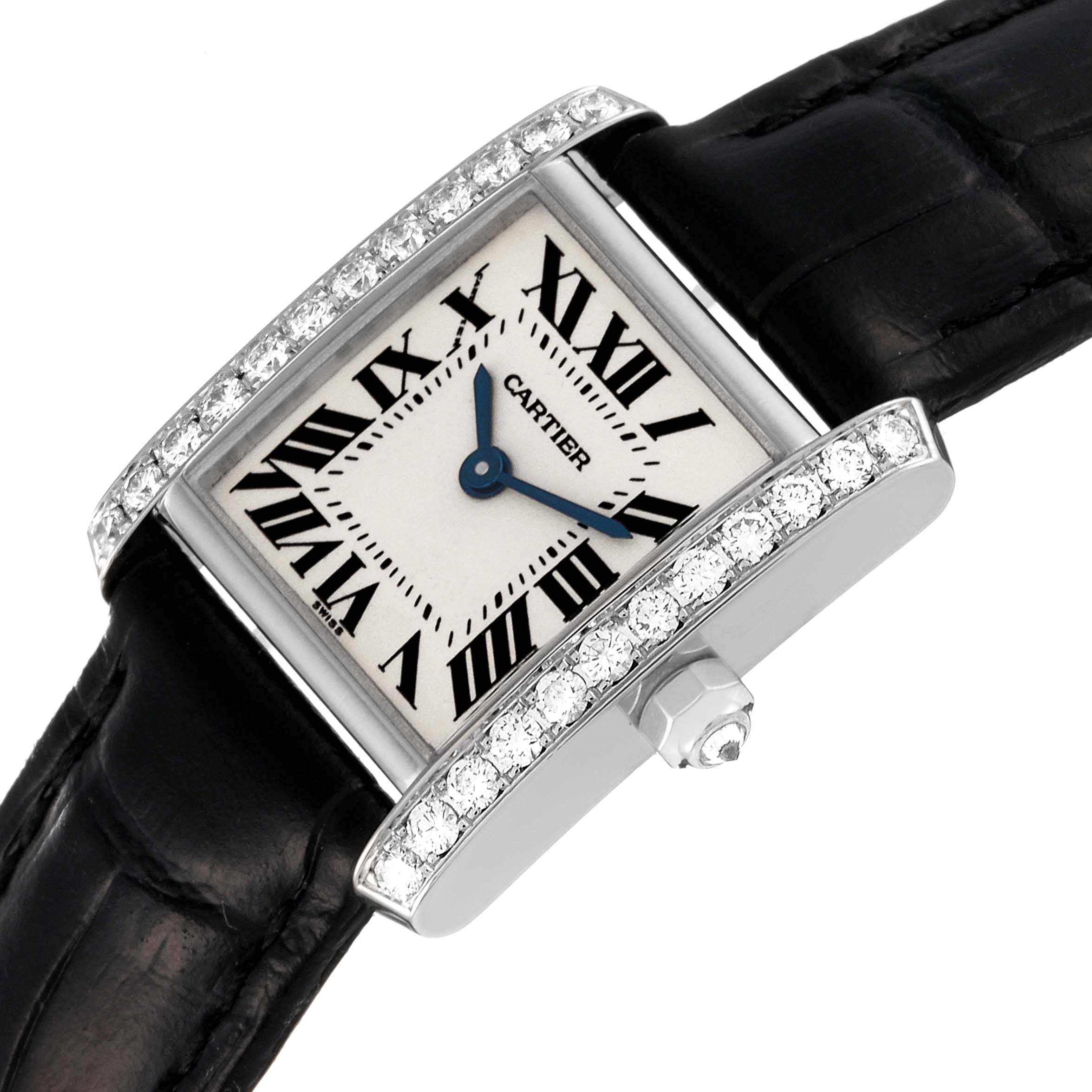 Cartier Tank Francaise White Gold Diamond Ladies Watch WE100251