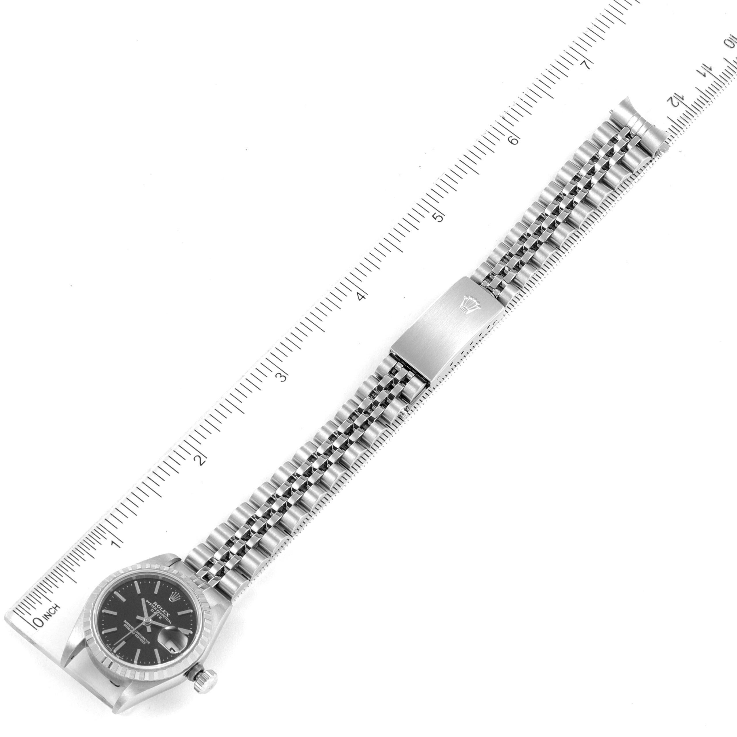 Rolex Date Black Dial Jubilee Bracelet Steel Ladies Watch 79240