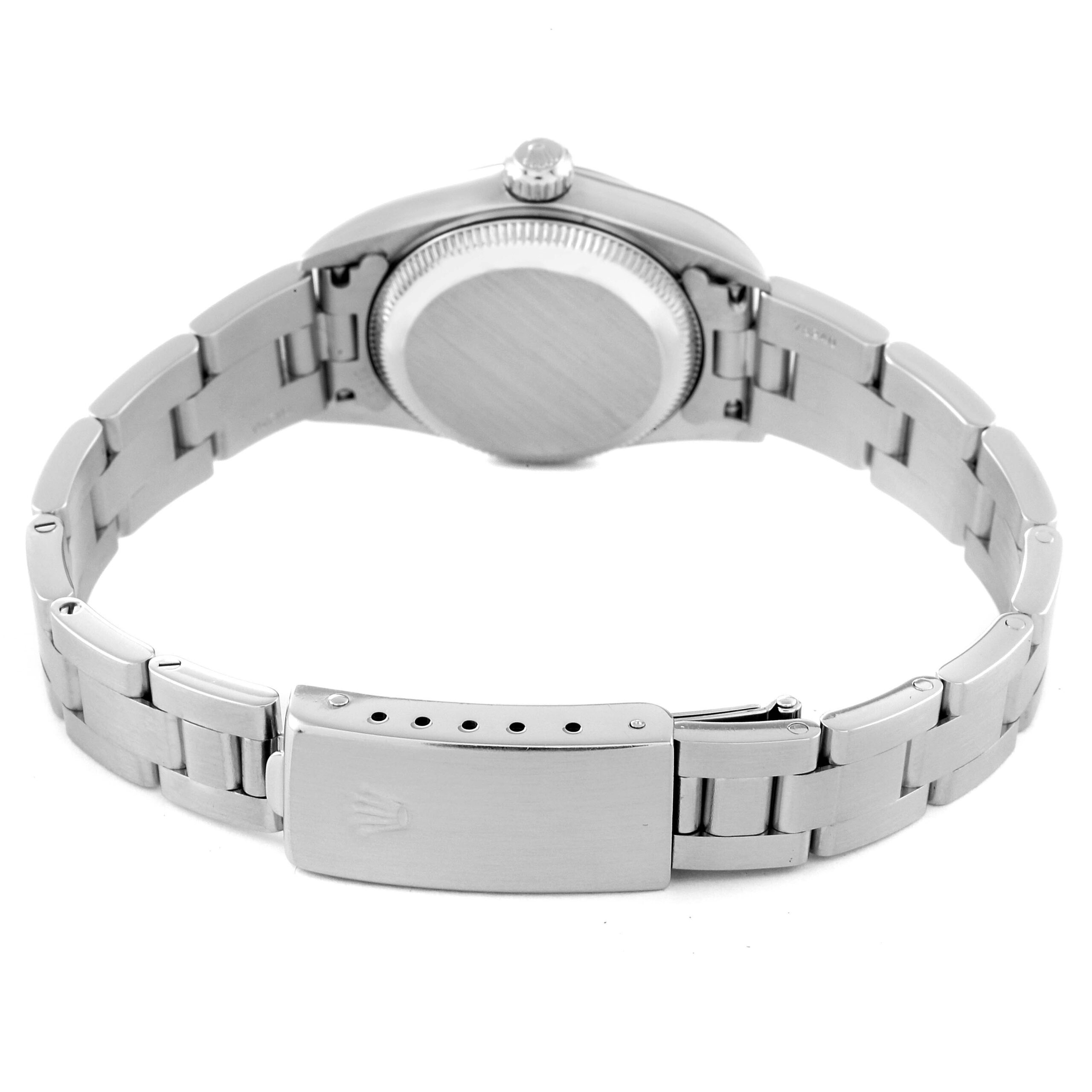 Rolex Oyster Perpetual Non-Date Silver Dial Ladies Watch 76080 Papers