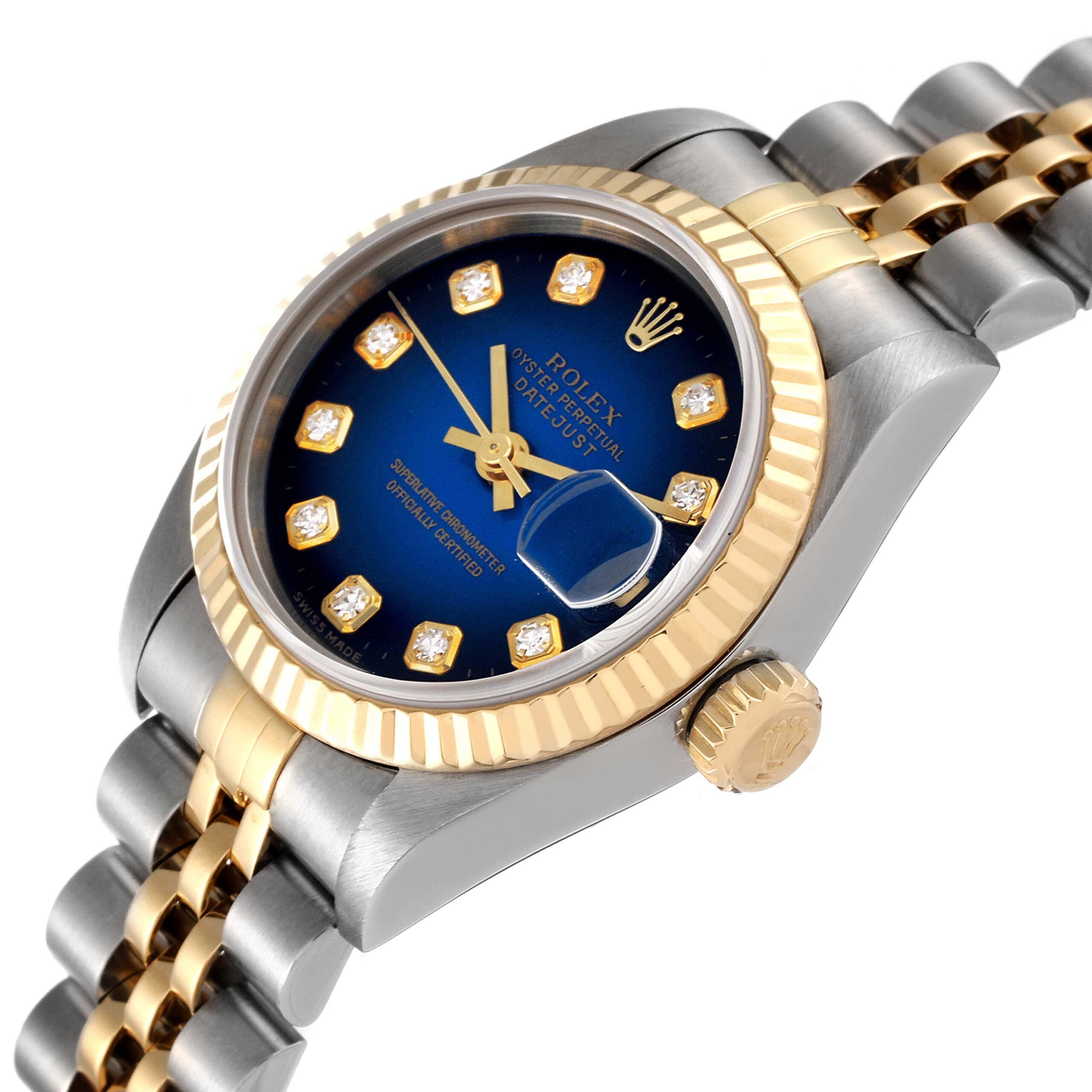 Rolex Datejust Diamond Dial Steel Yellow Gold Ladies Watch 69173 Box Papers  #x2B; 1 Extra Link