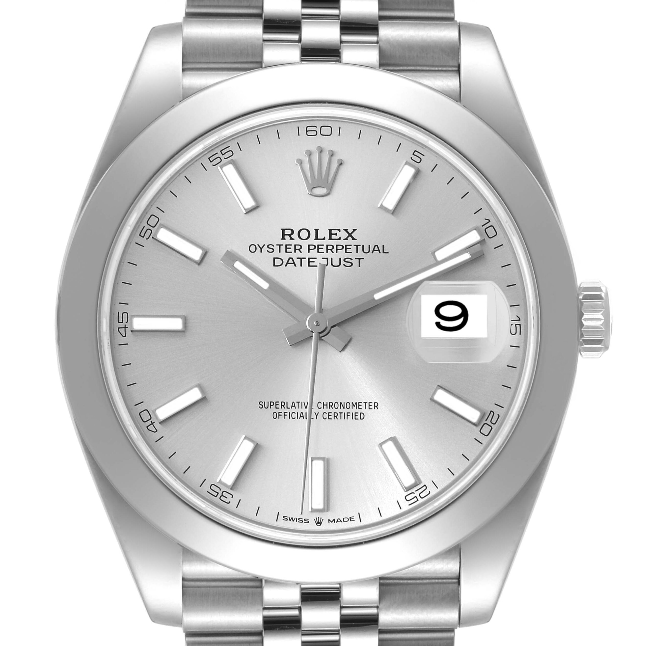 Rolex Datejust 41 Silver Dial Steel Mens Watch 126300 Box Card