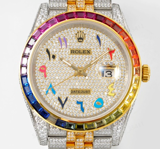 Rolex Datejust Steel White Gold Silver Diamond Dial Mens Watch 116234