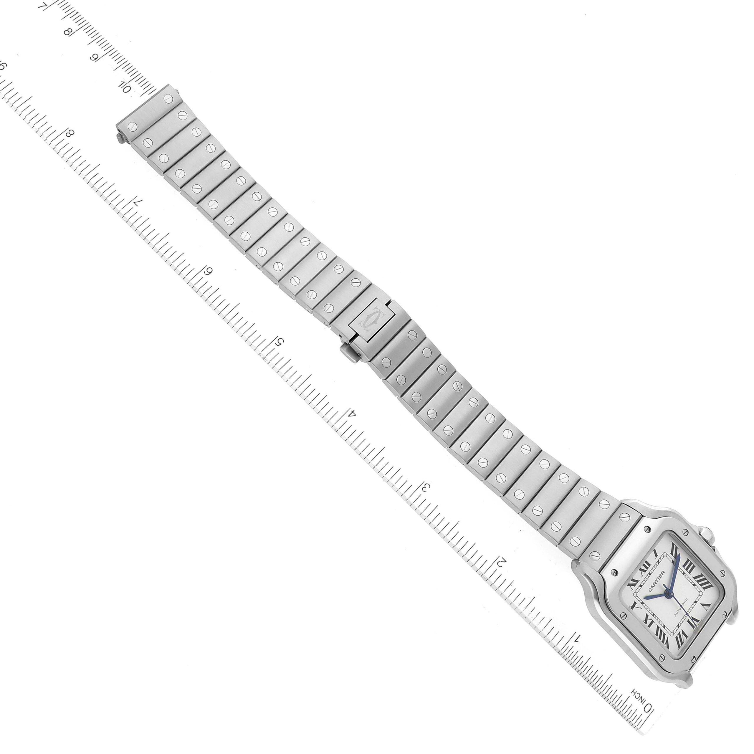 Cartier Santos De Cartier Medium Steel Mens Watch WSSA0010 Box Card