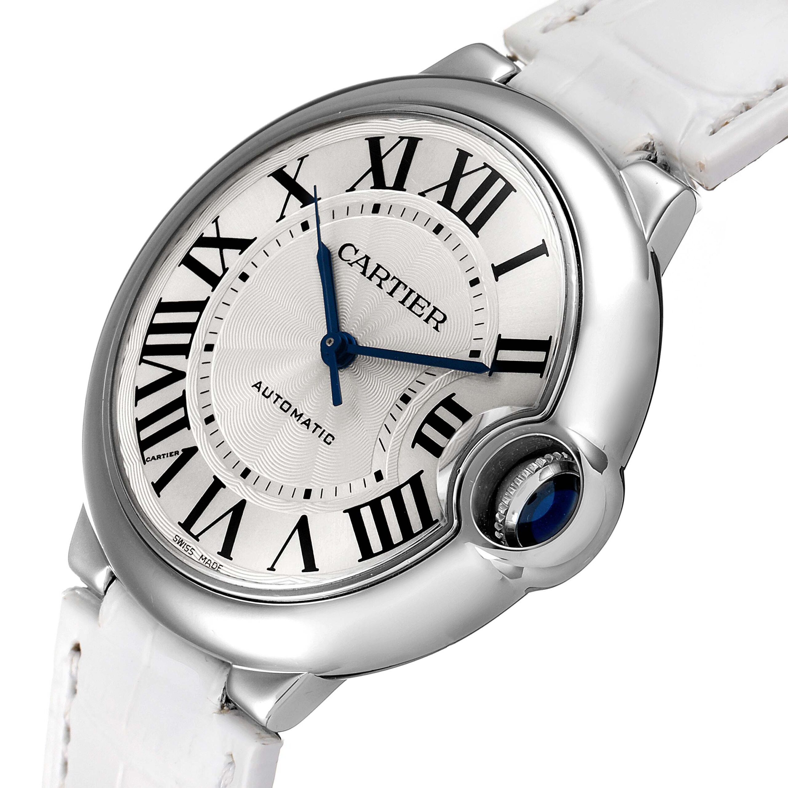 Cartier Ballon Bleu Automatic Steel Mens Watch W69017Z4 Box Papers