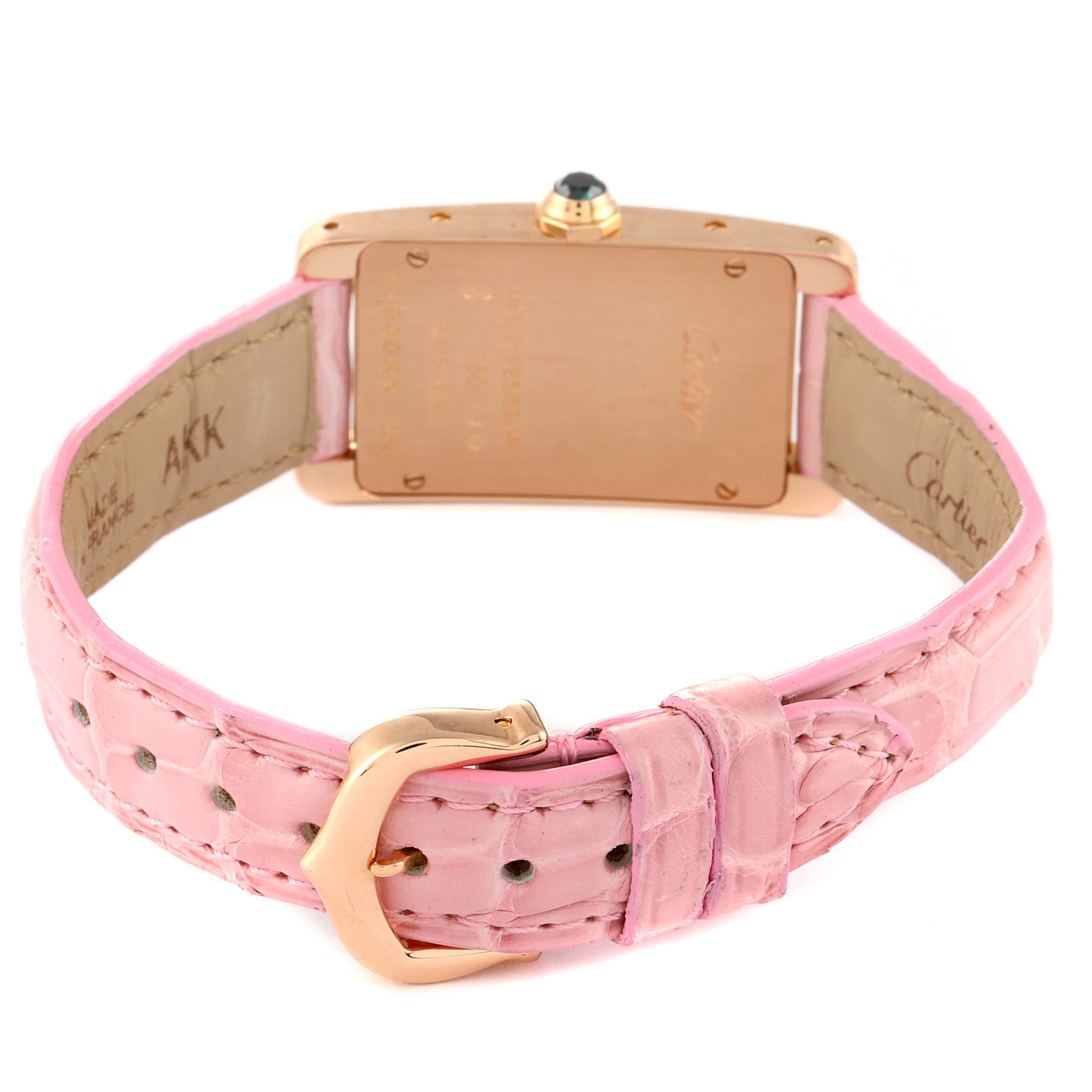 Cartier Tank Americaine 18K Rose Gold Silver Dial Ladies Watch W2607456