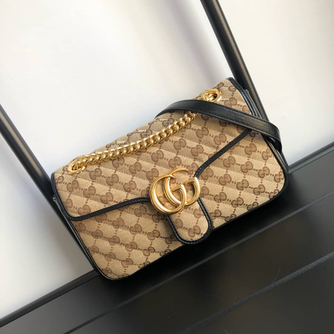 Gucci GG Marmont Matelasse Shoulder Bag Replica Brown 443497