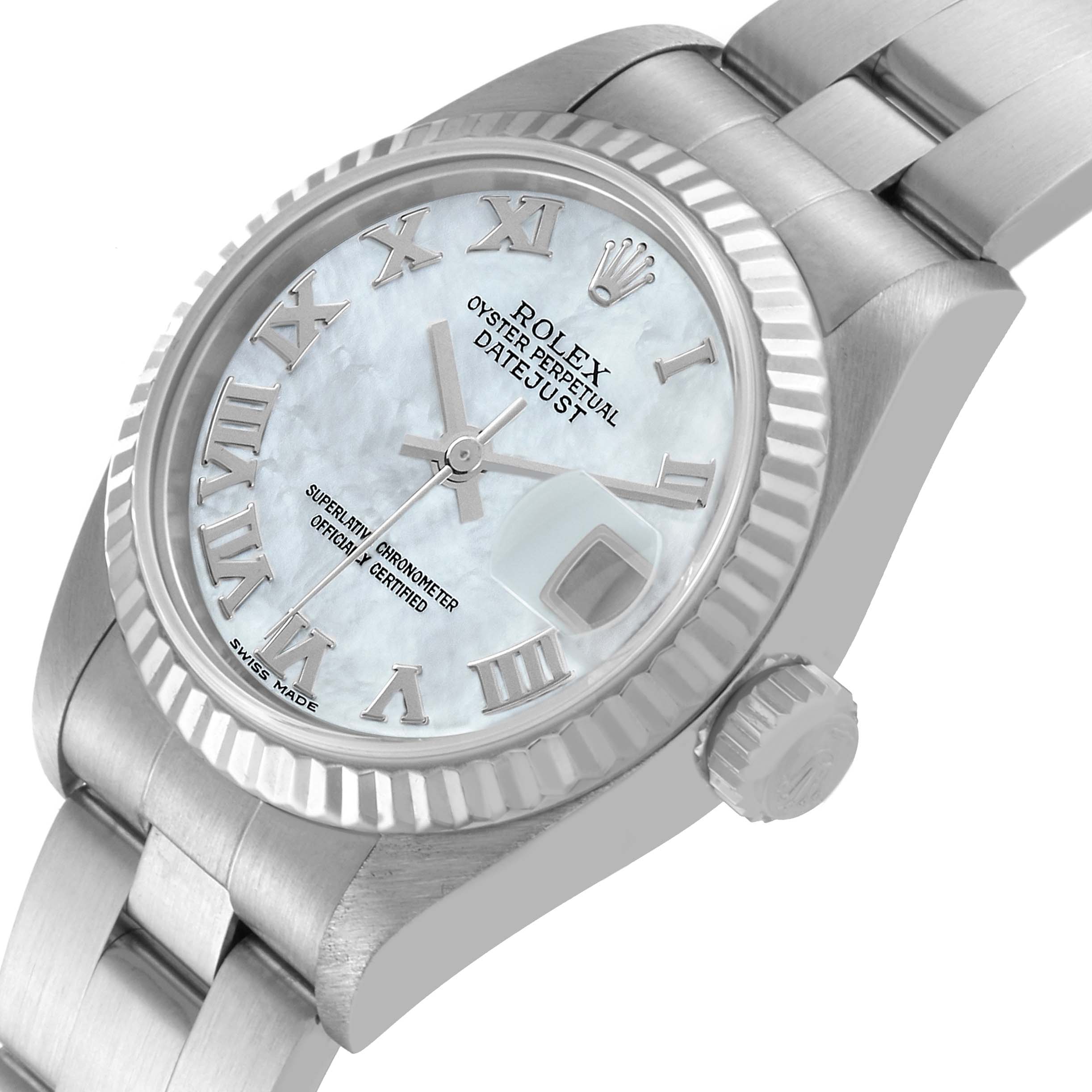 Rolex Datejust Mother of Pearl Dial Steel Ladies Watch 79174 Box Papers