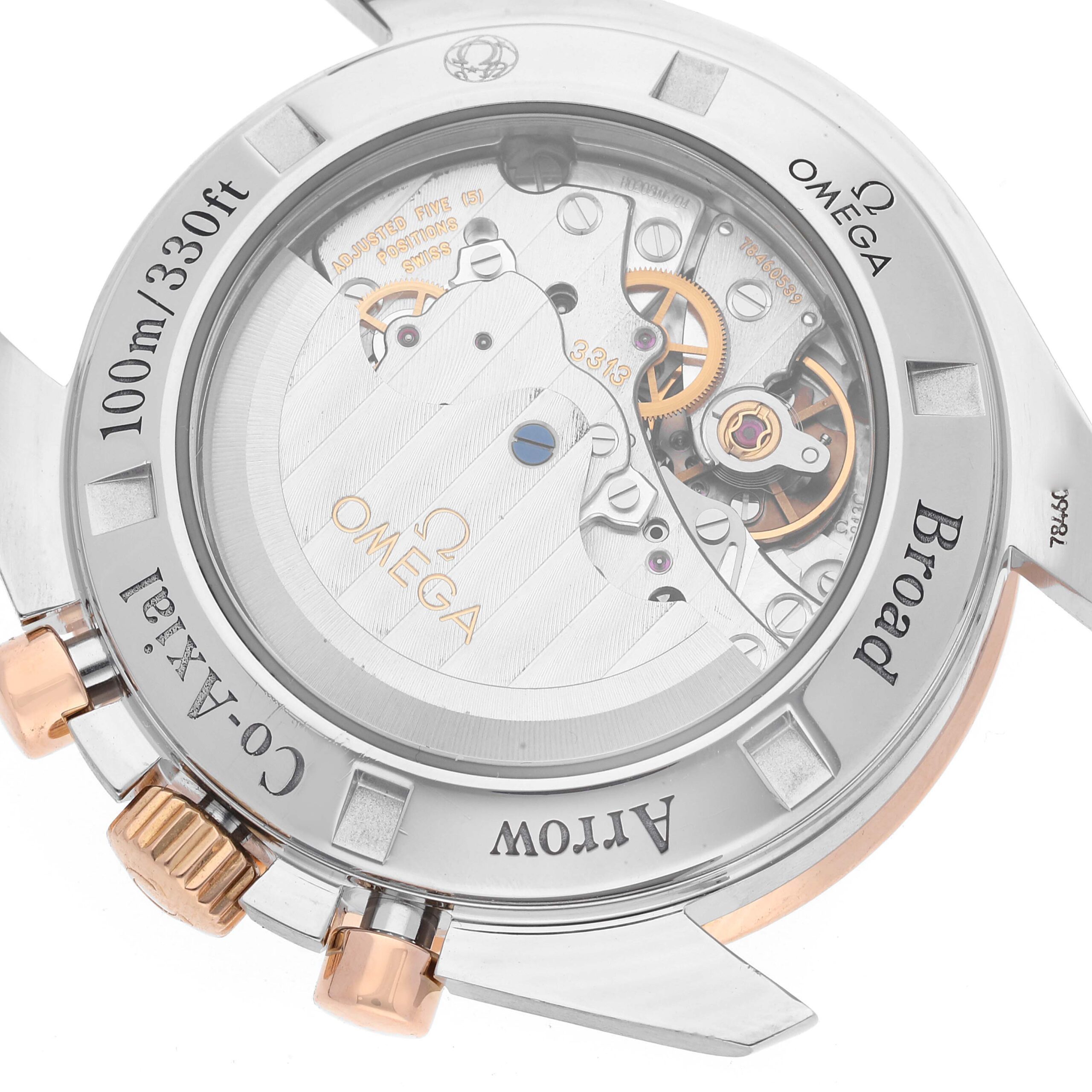 Omega Speedmaster Broad Arrow 1957 Steel Rose Gold Mens Watch 321.93.42.50.13.001