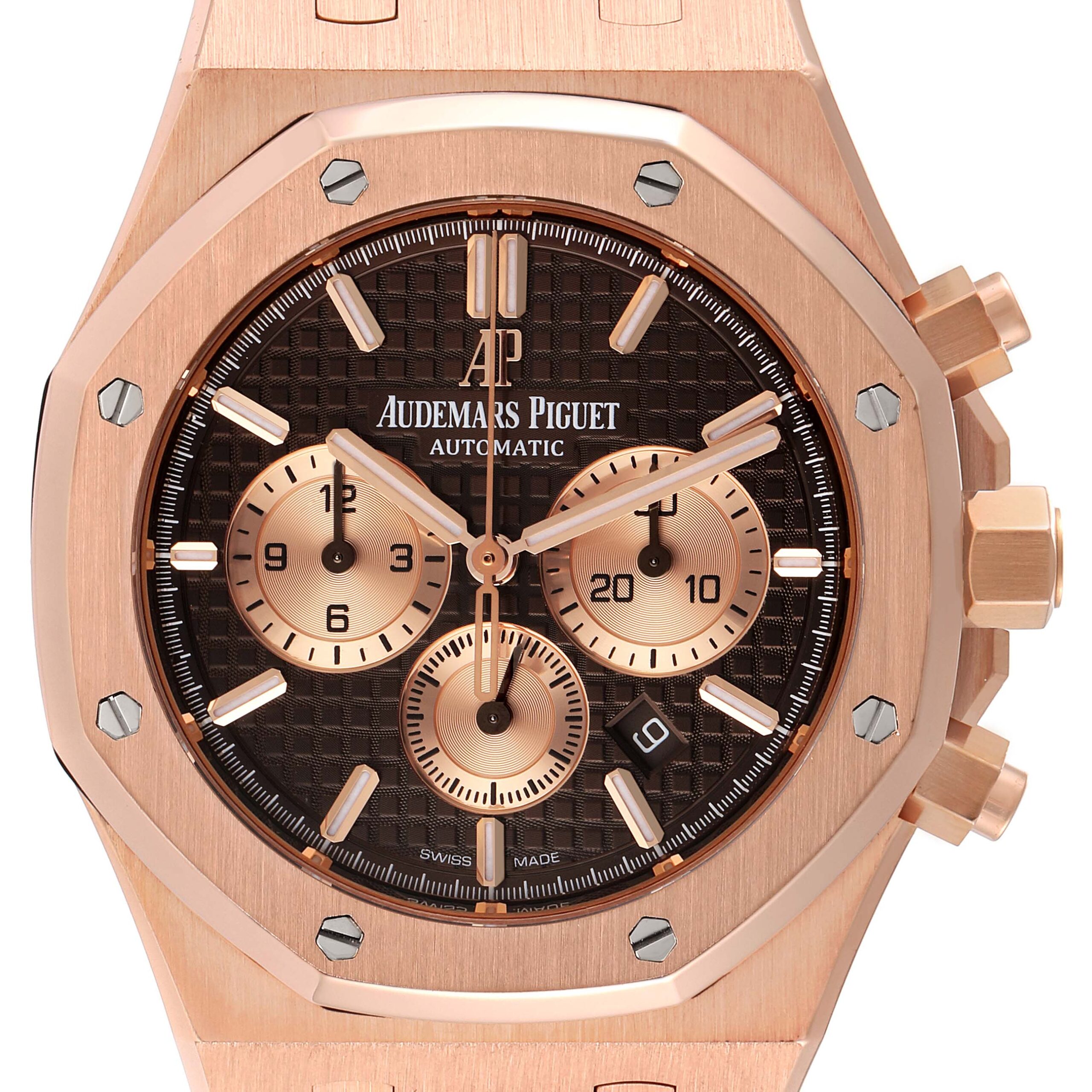 Audemars Piguet Royal Oak Rose Gold Chronograph Mens Watch 26331OR Box Card