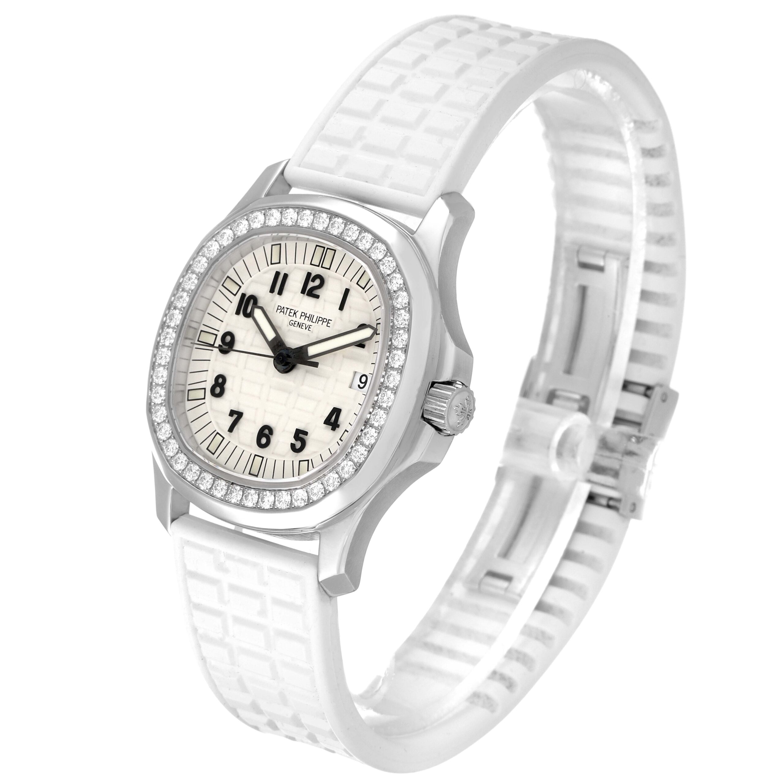Patek Philippe Aquanaut Steel White Dial Diamond Ladies Watch 5067