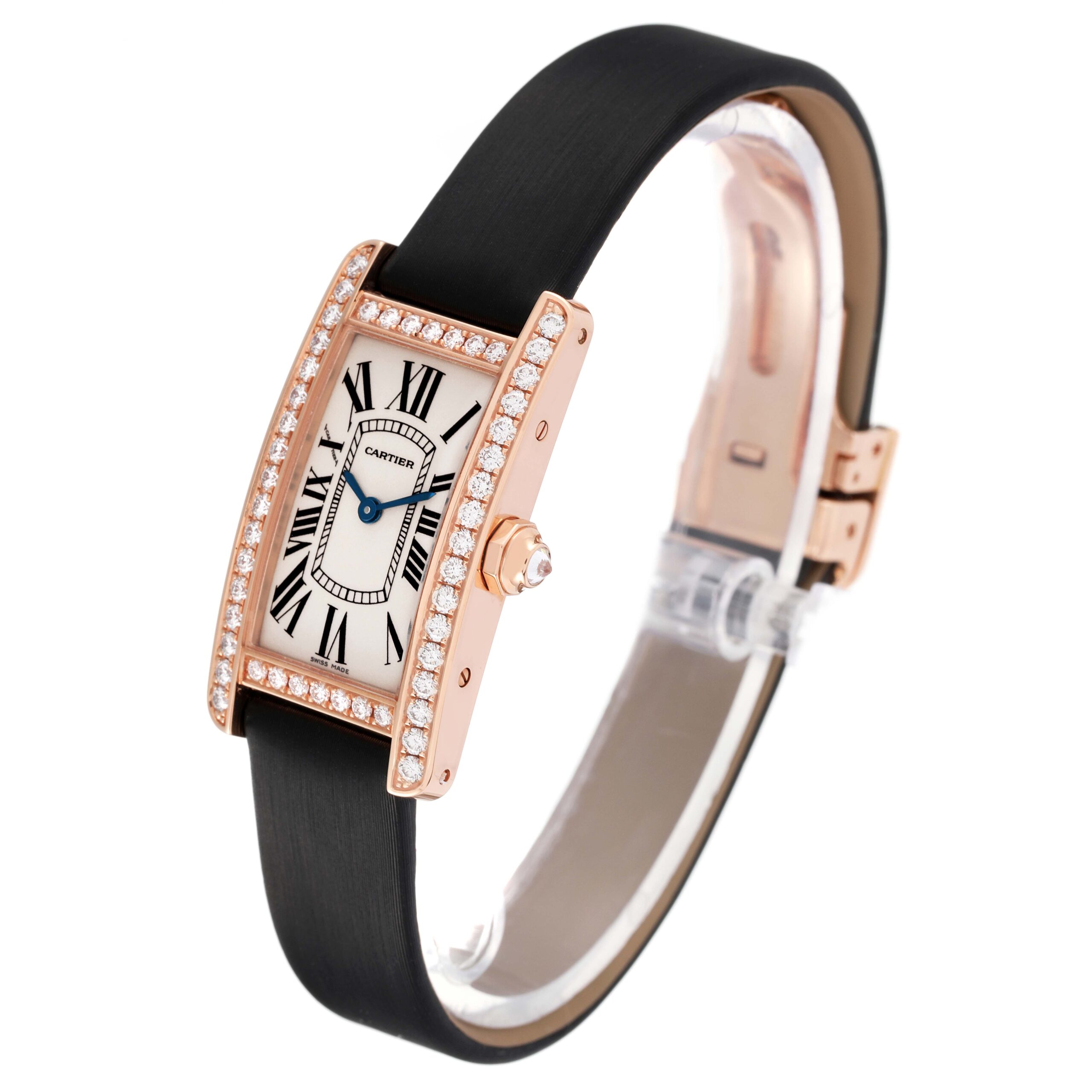 Cartier Tank Americaine Small Rose Gold Diamond Ladies Watch WJTA0002