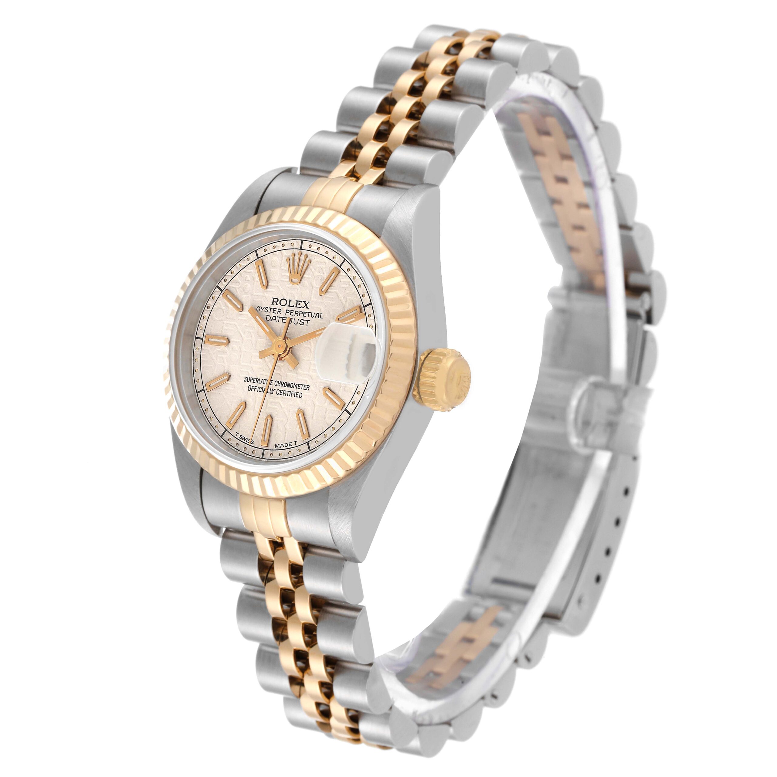 Rolex Datejust Steel Yellow Gold Ivory Anniversary Dial Ladies Watch 69173