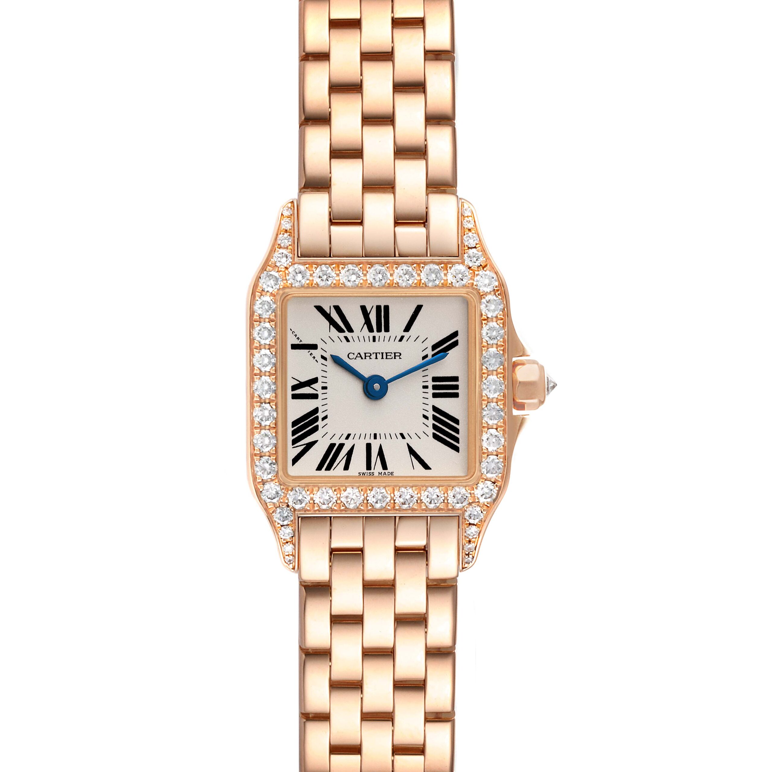 Cartier Santos Demoiselle Small Rose Gold Diamond Ladies Watch WF9011Z8