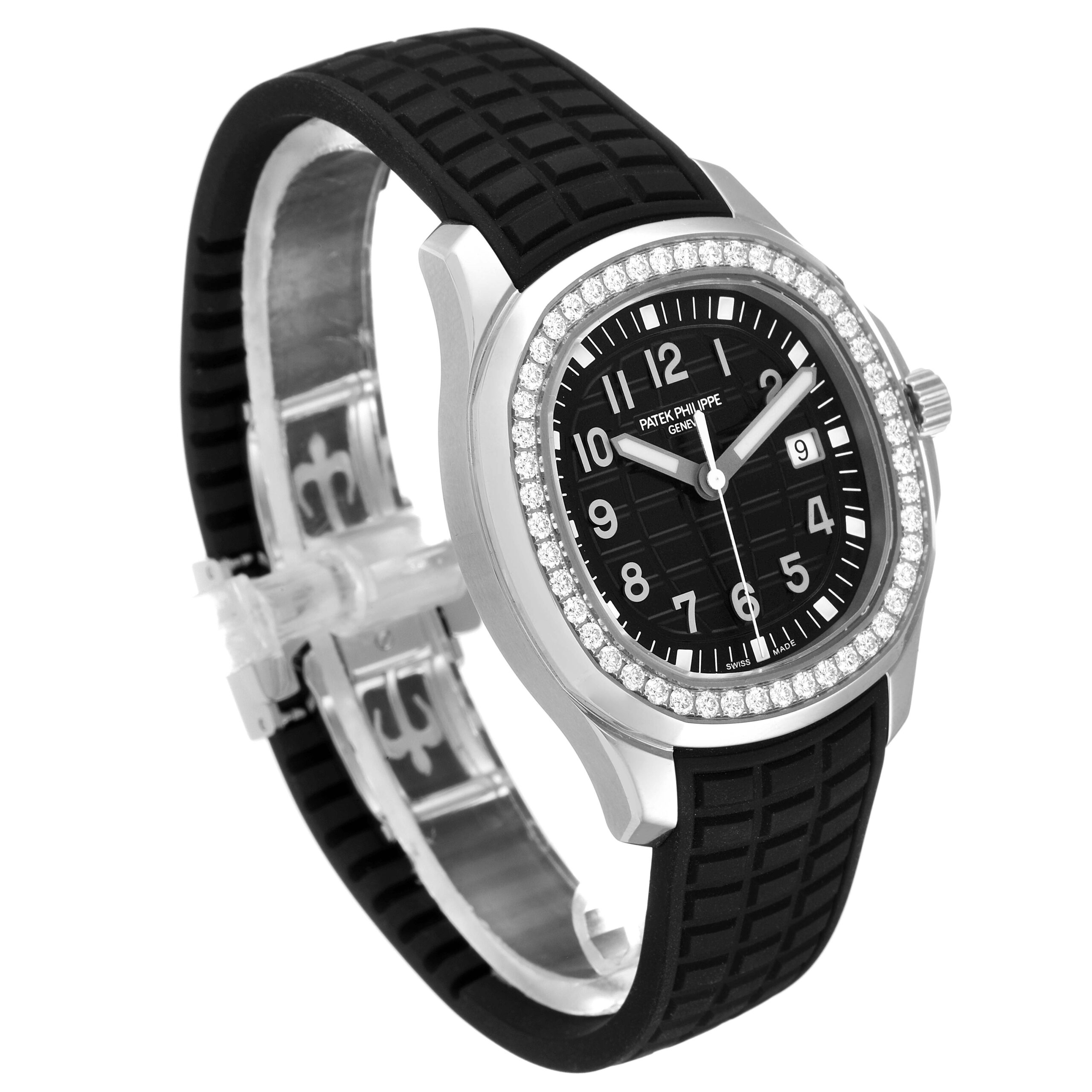 Patek Philippe Aquanaut Steel Black Dial Diamond Mens Watch 5267 Unworn