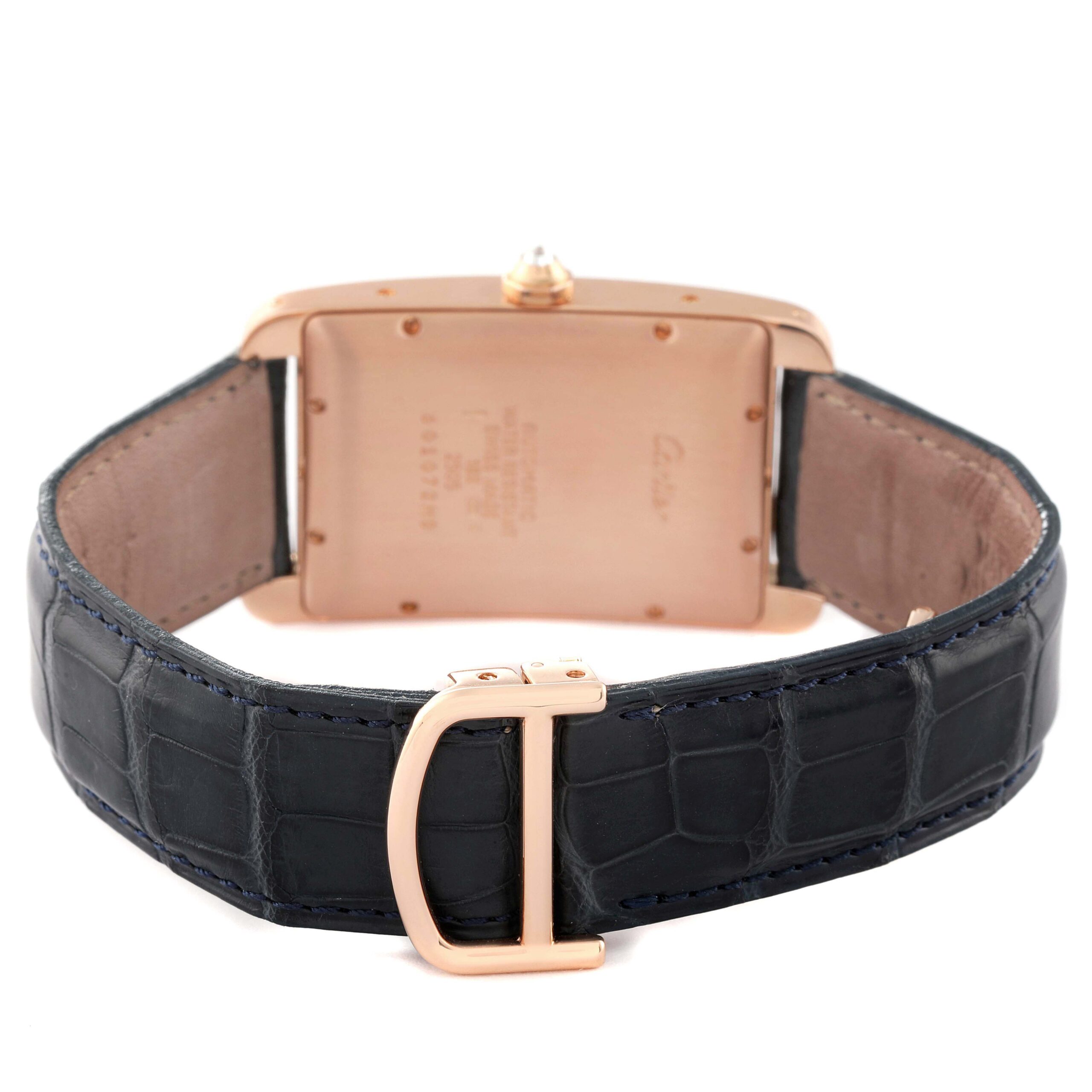 Cartier Tank Americaine Large Rose Gold Diamond Mens Watch WB704851