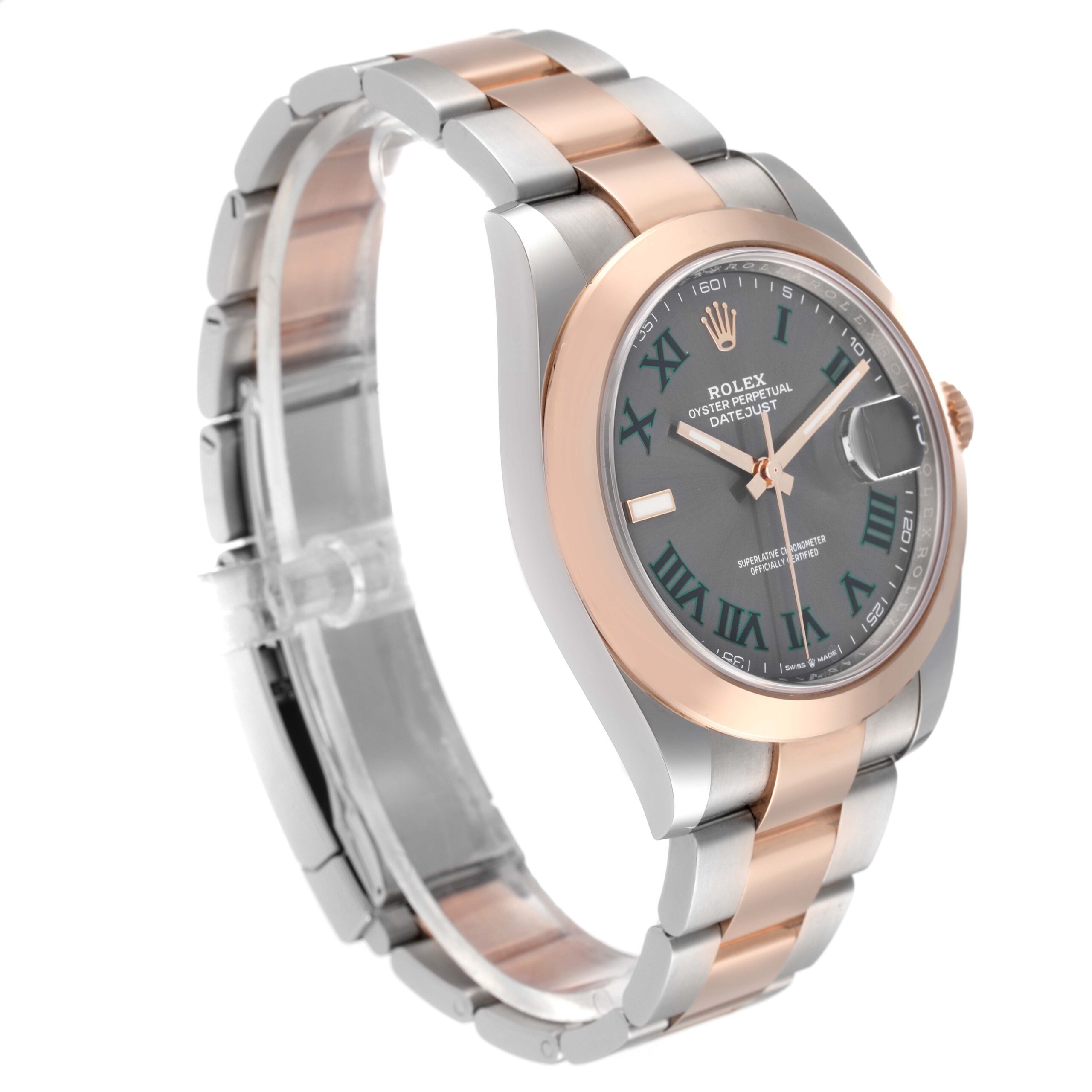 Rolex Datejust 41 Steel Rose Gold Wimbledon Dial Mens Watch 126301 Unworn