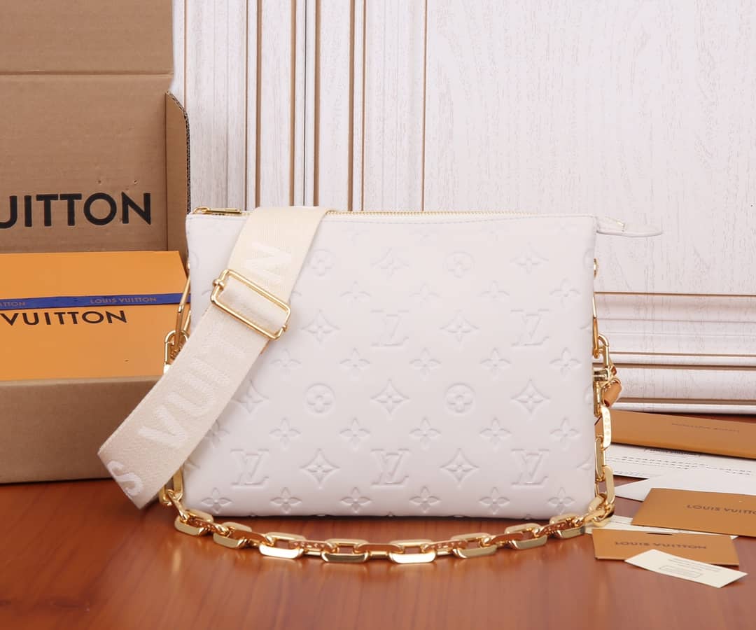 Louis Vuitton Coussin PM Monogram Embossed Replica Crossbody Bag White M57790