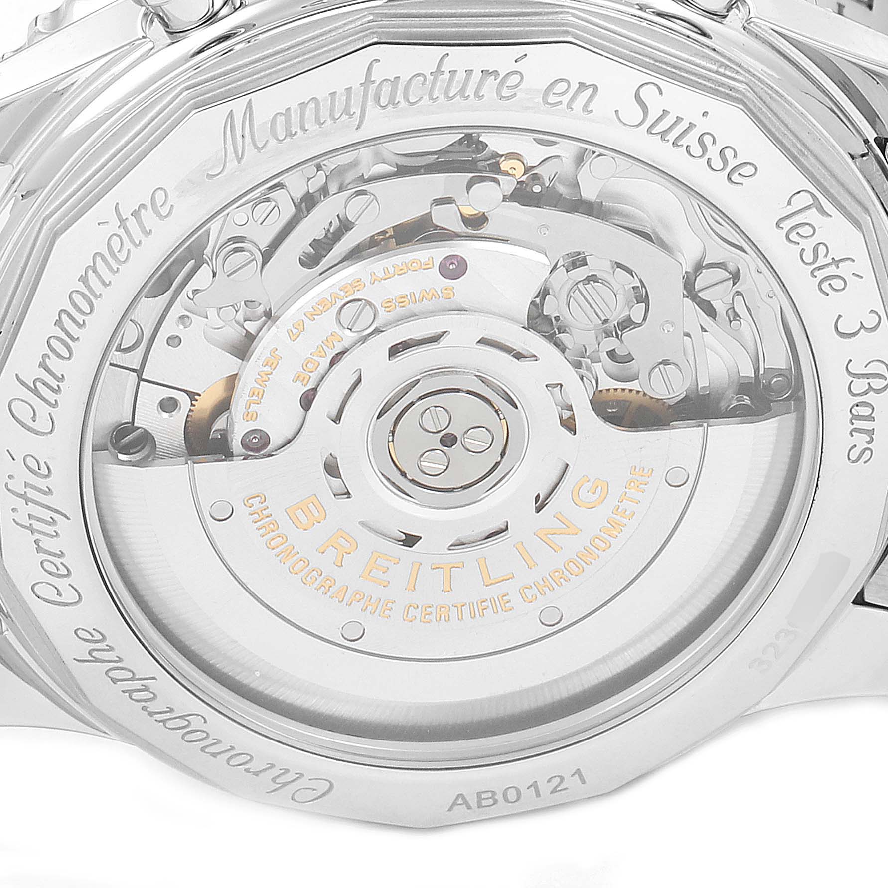 Breitling Navitimer 01 Blue Dial Steel Mens Watch AB0121 Box Card