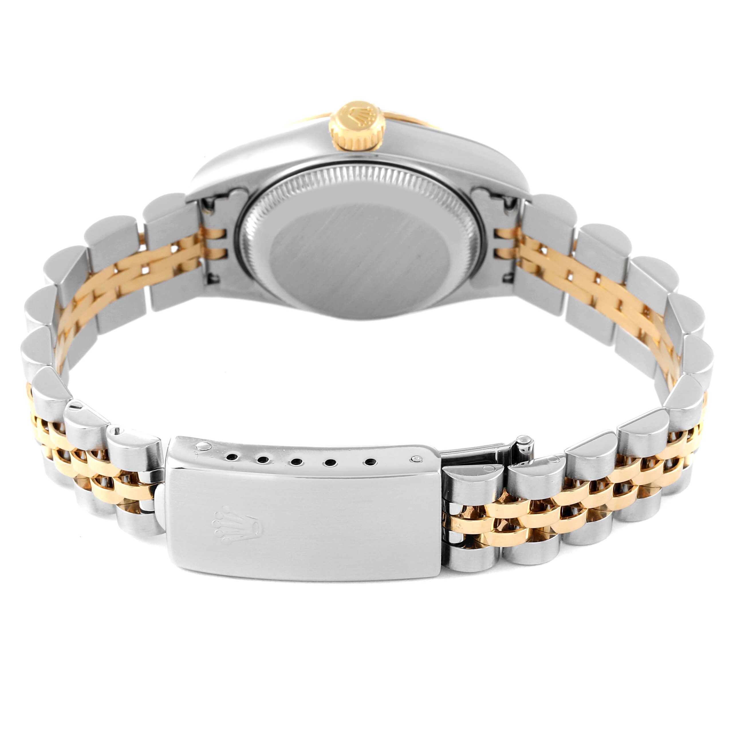 Rolex Datejust Steel Yellow Gold Champagne Tapestry Dial Ladies Watch 79173