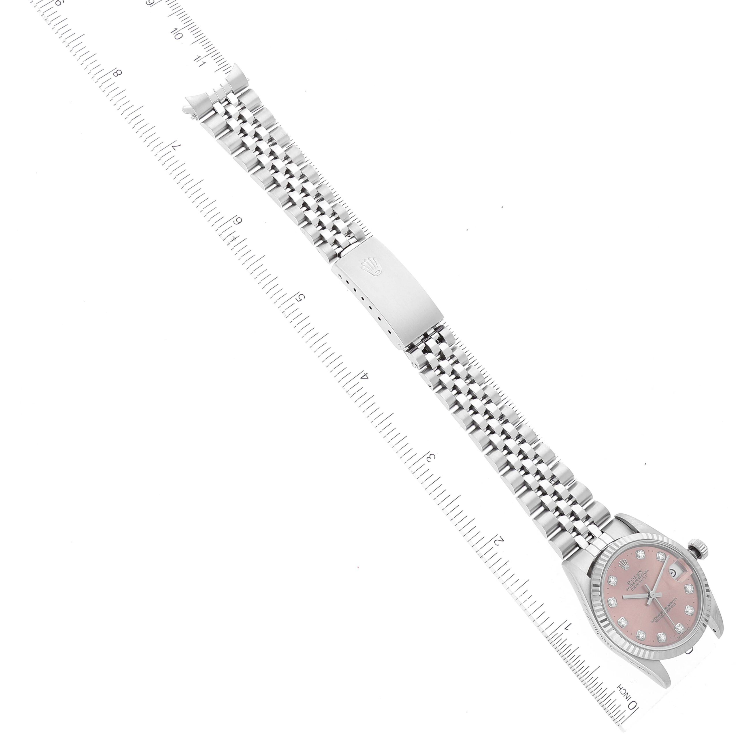 Rolex Datejust Midsize Steel White Gold Diamond Ladies Watch 68274
